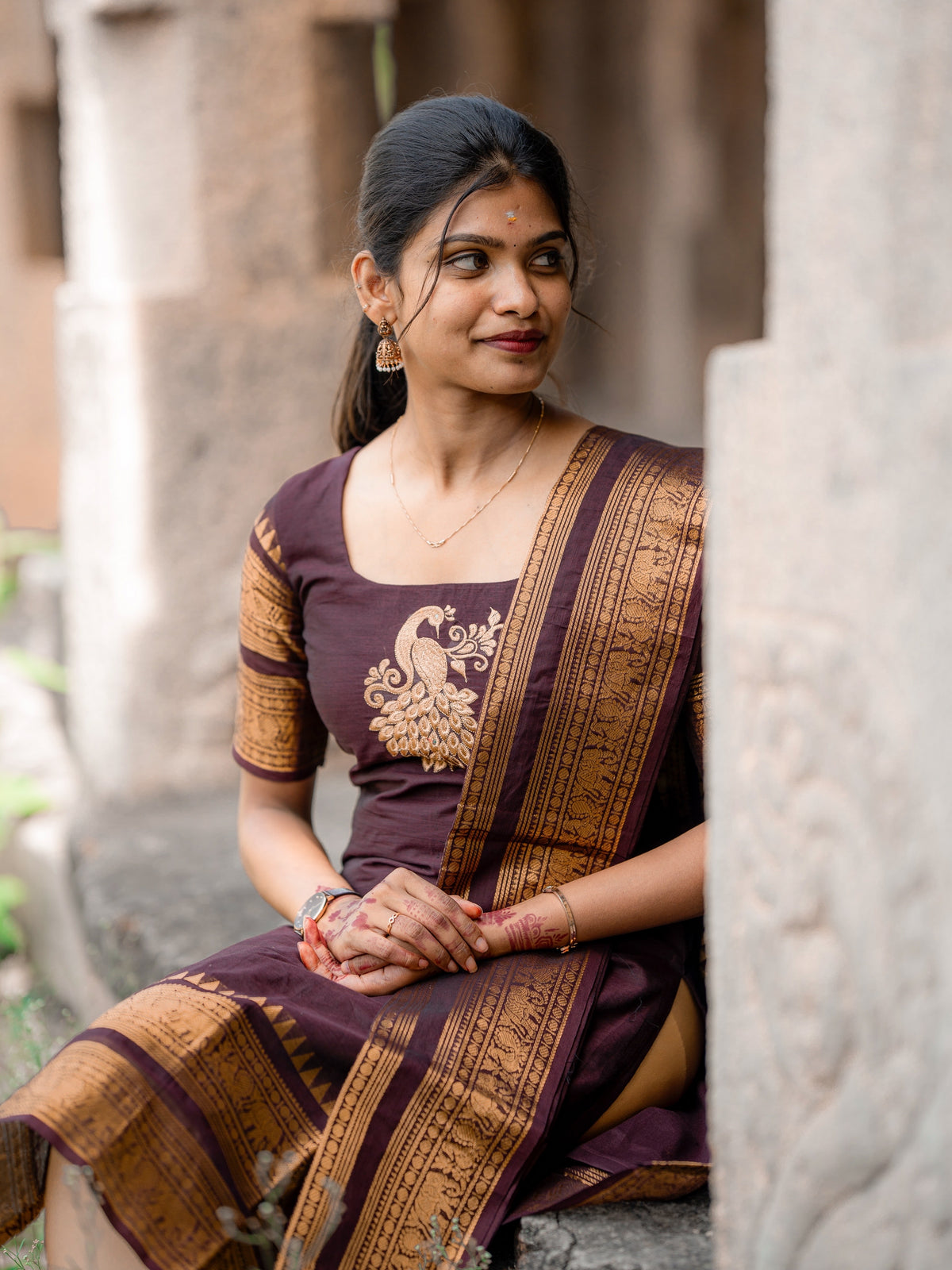 DS06 Kanchi Cotton Embroidery Kurti Dupatta Set