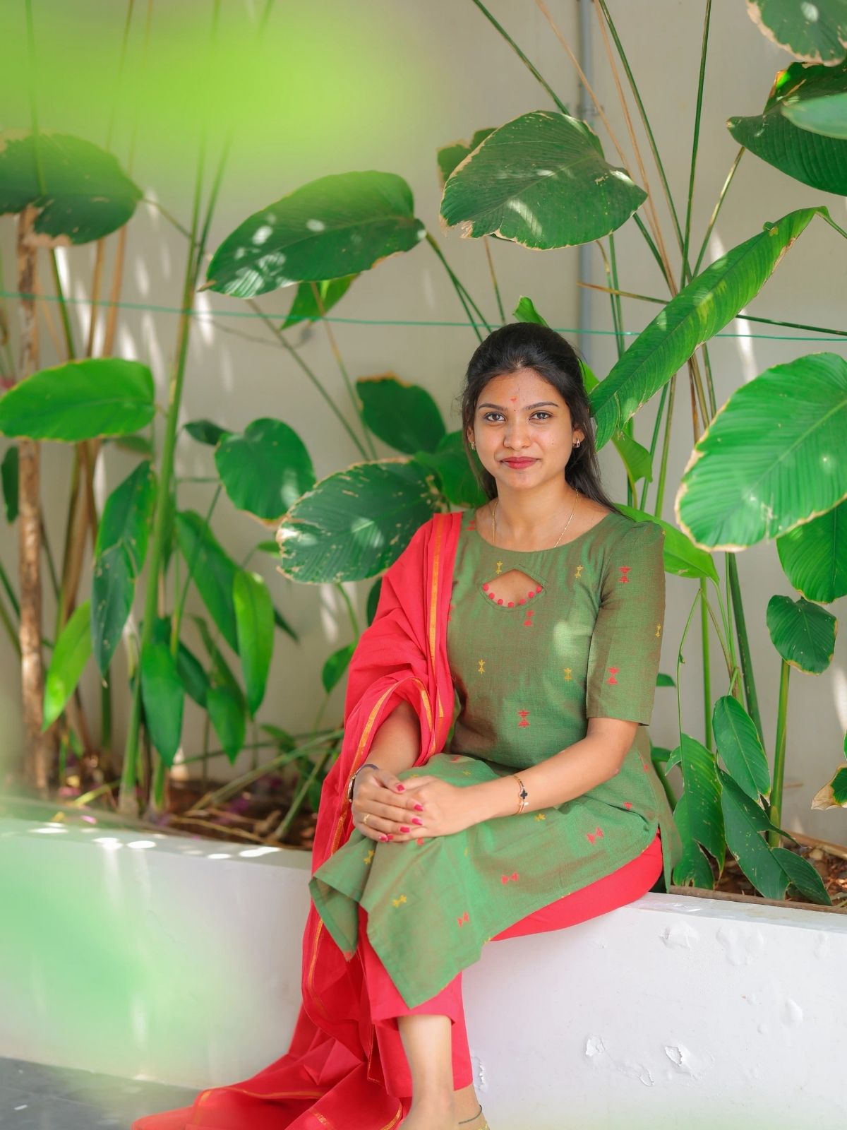 AC208 HANDLOOM COTTON KURTI SET