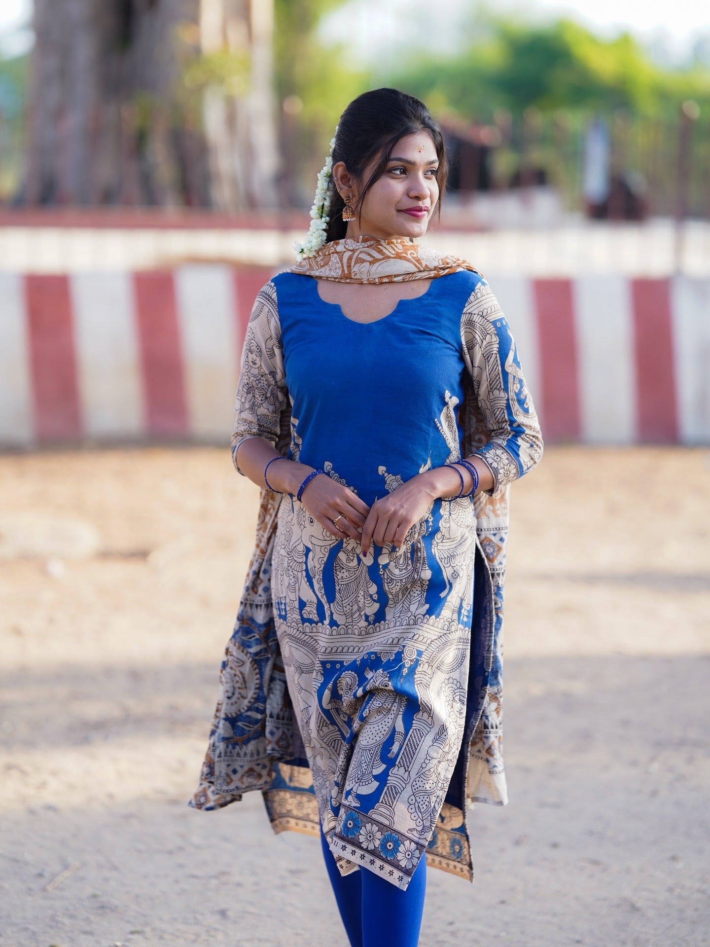 AC230 Kalamkari kurti dupatta set