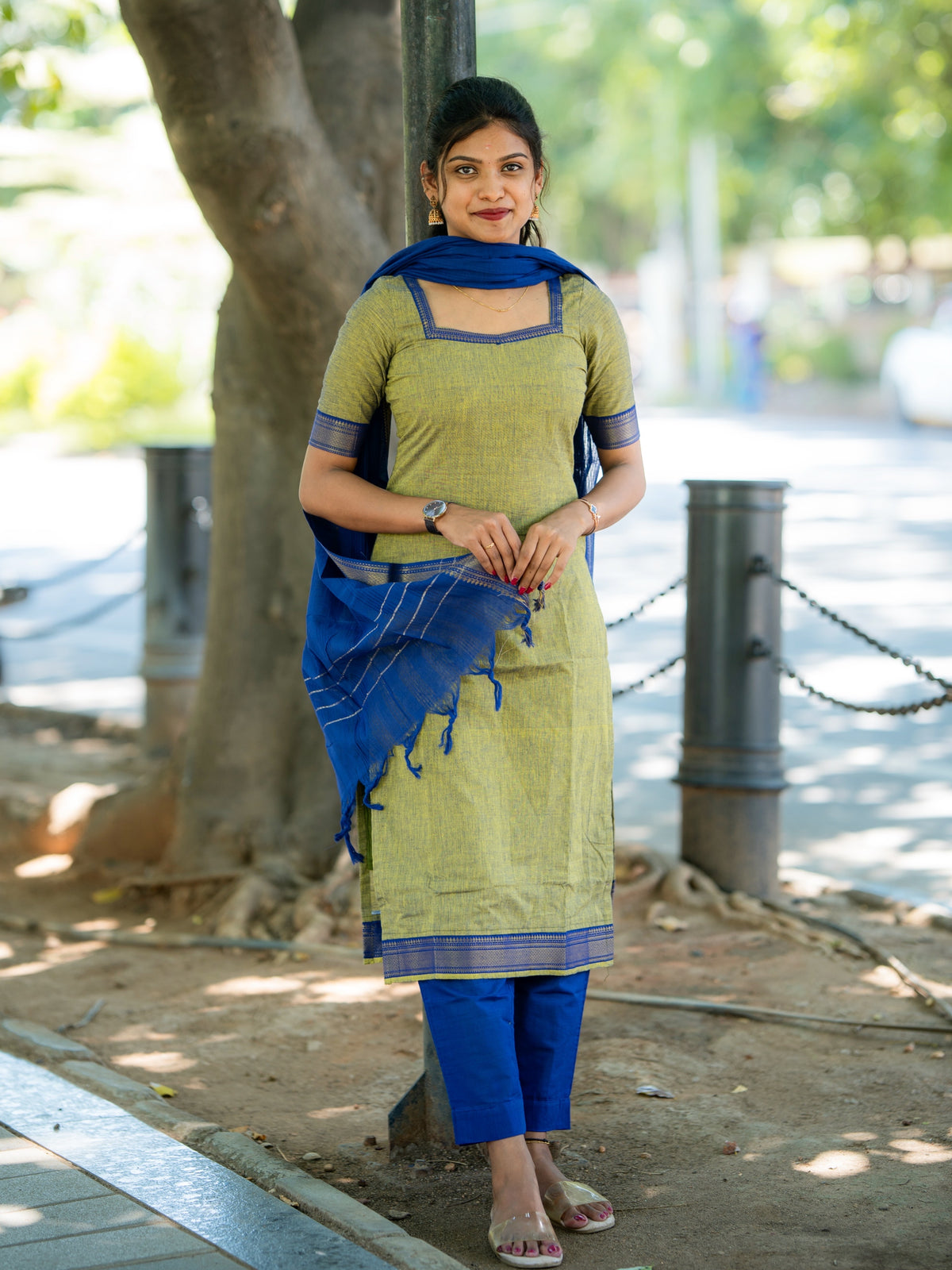 DS03 Mangalgiri Cotton Kurti Set