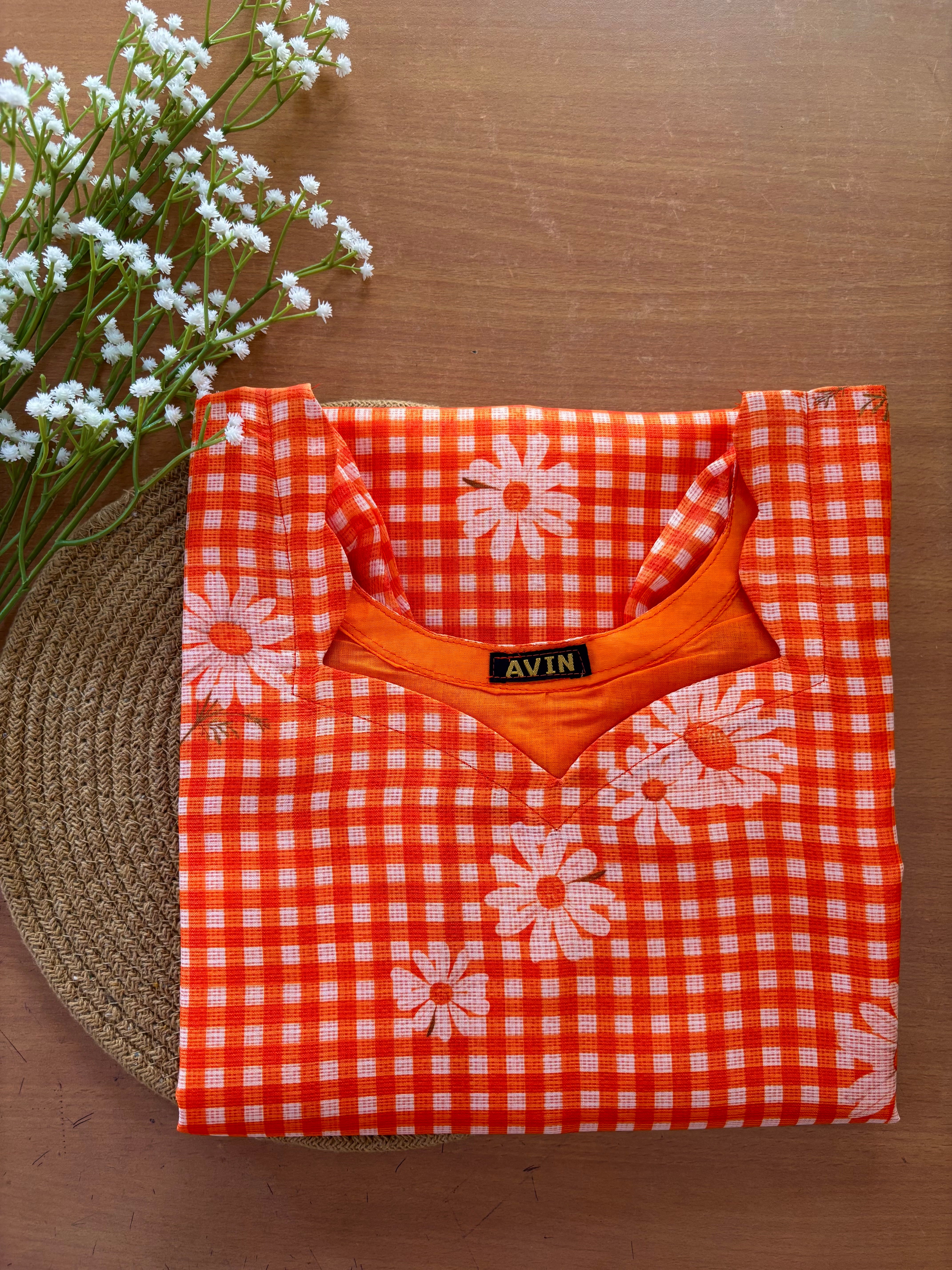 AC232 Orange Kota Doriya Kurti