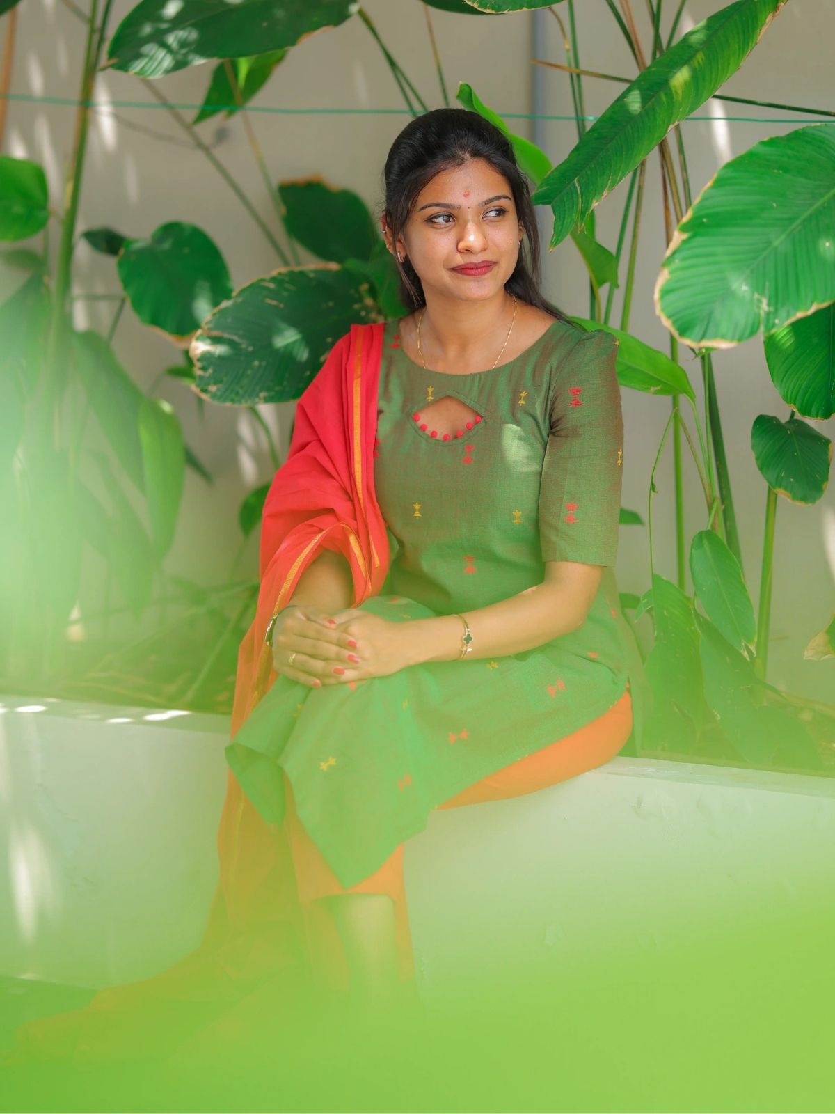 AC208 HANDLOOM COTTON KURTI SET