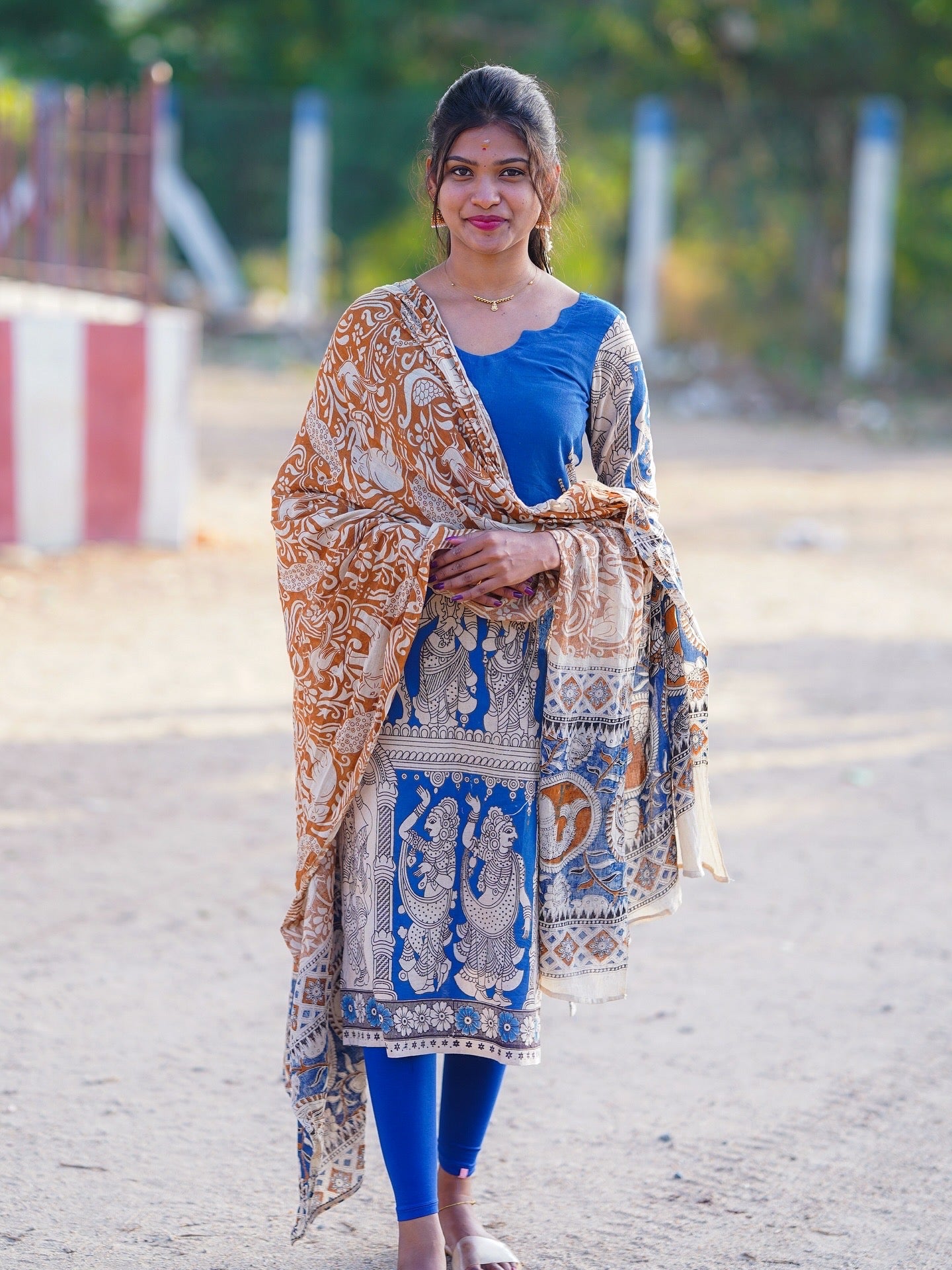 AC230 Kalamkari kurti dupatta set