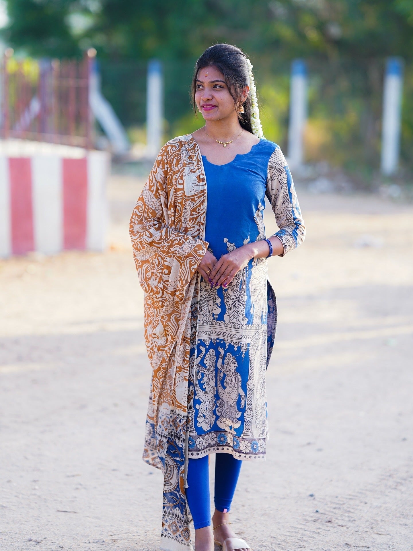 AC230 Kalamkari kurti dupatta set