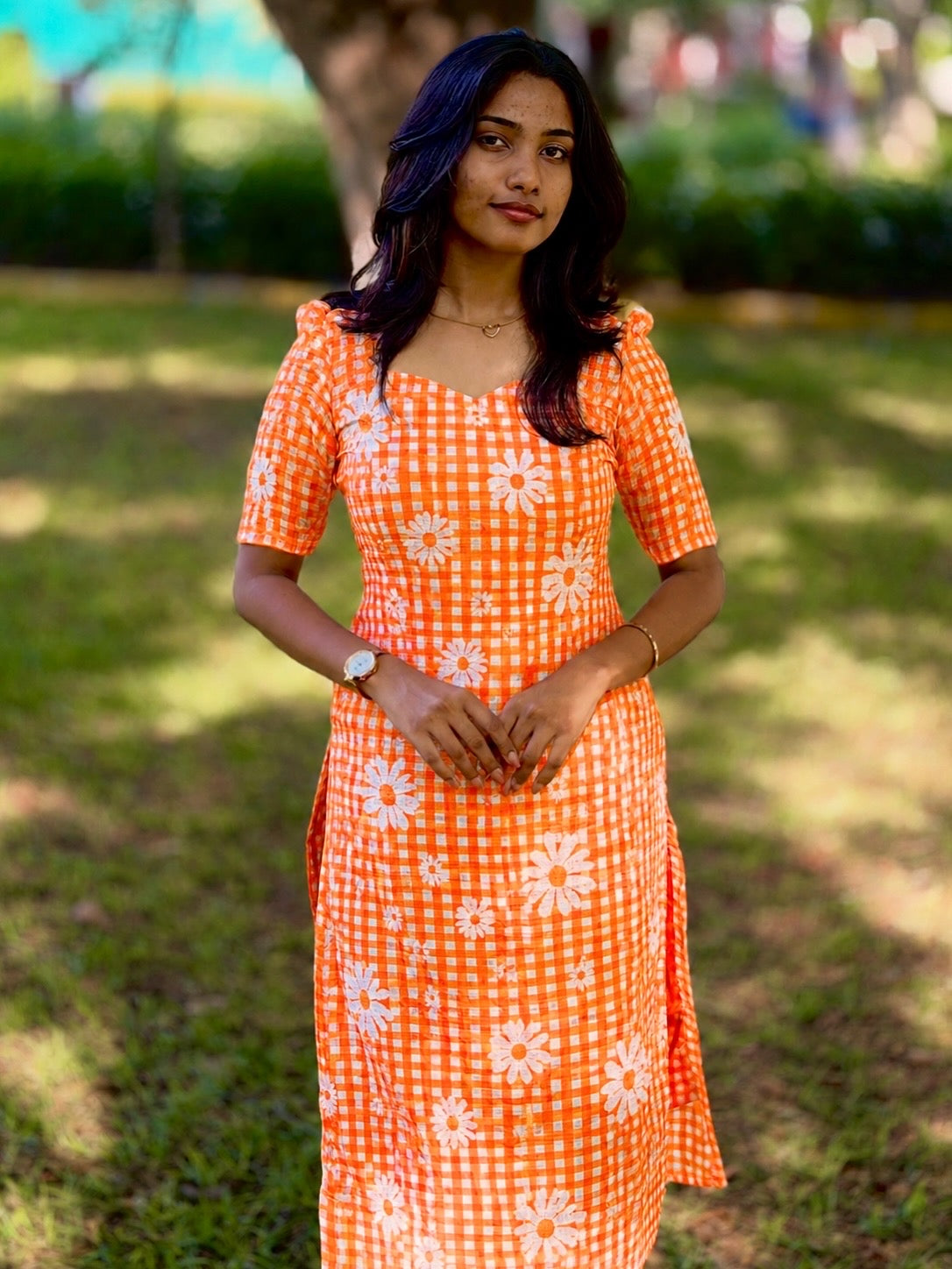 AC232 Orange Kota Doriya Kurti