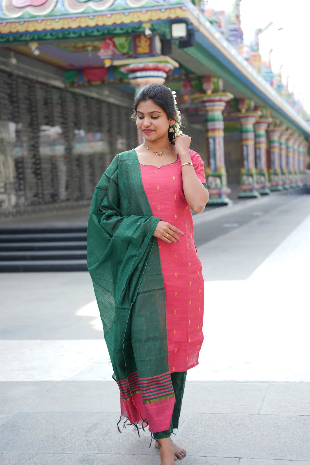 AC179 Peach Raw Silk Suit