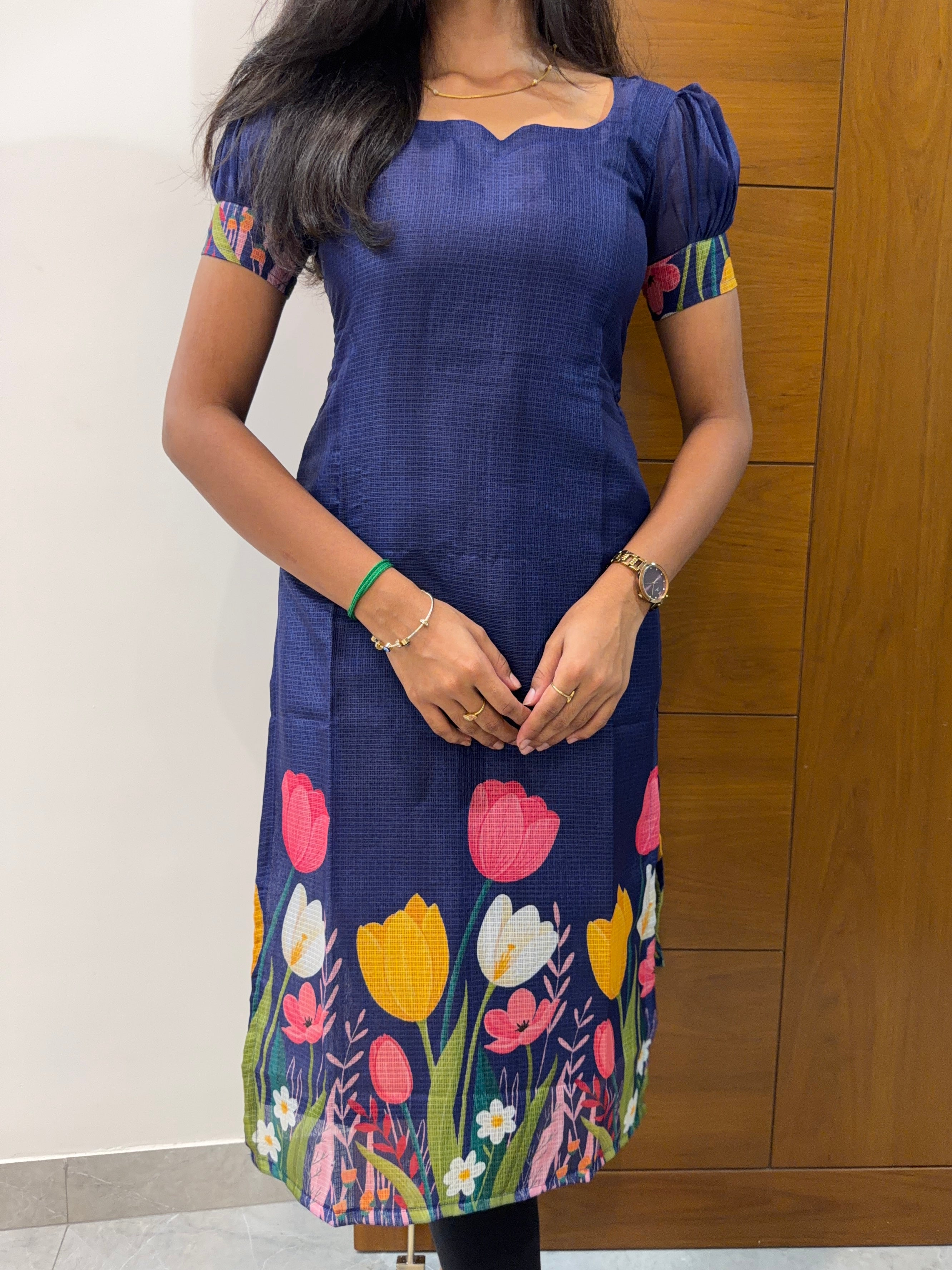 AC244 Navy Blue Kota Doriya Kurti