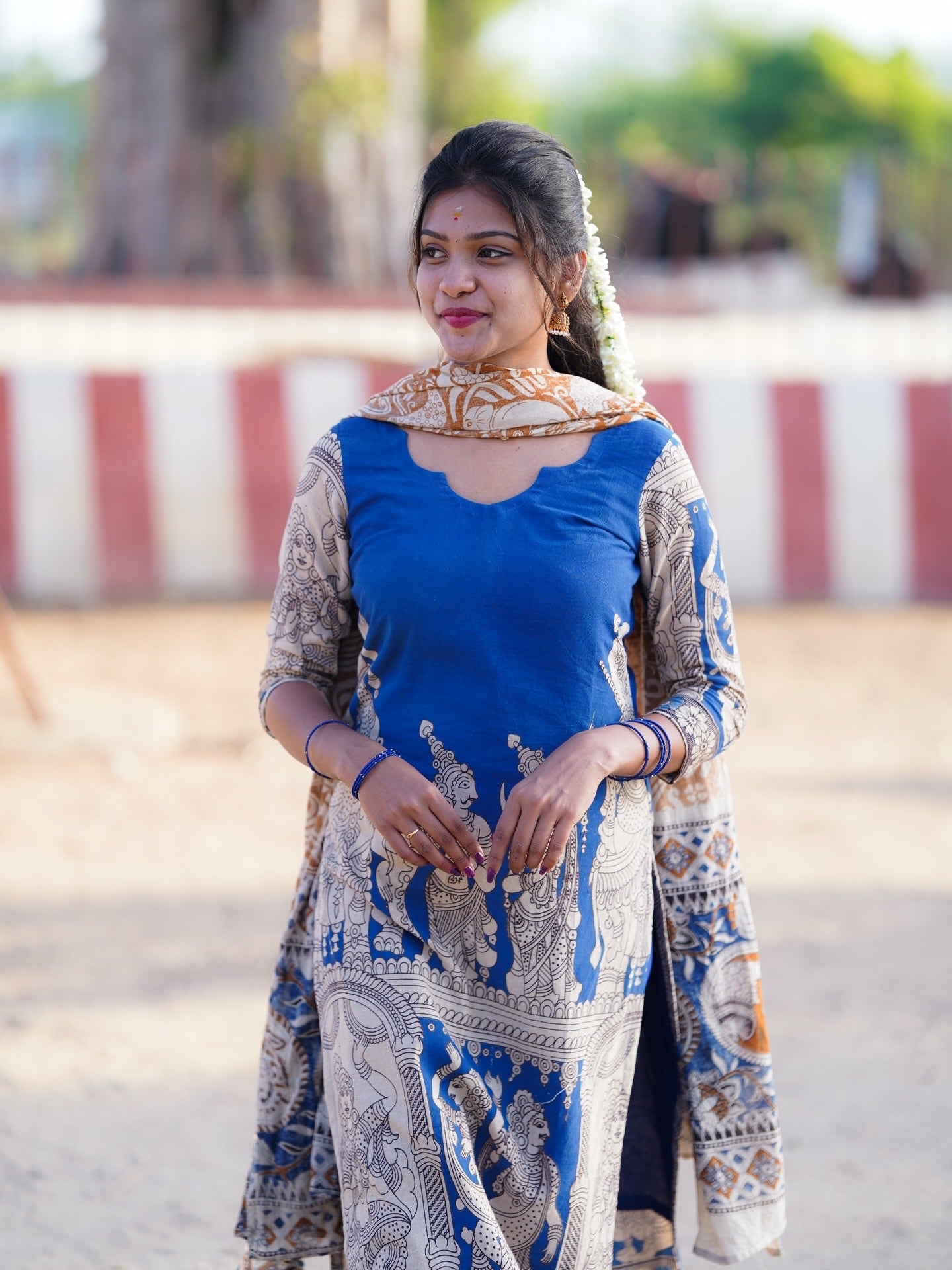 AC230 Kalamkari kurti dupatta set