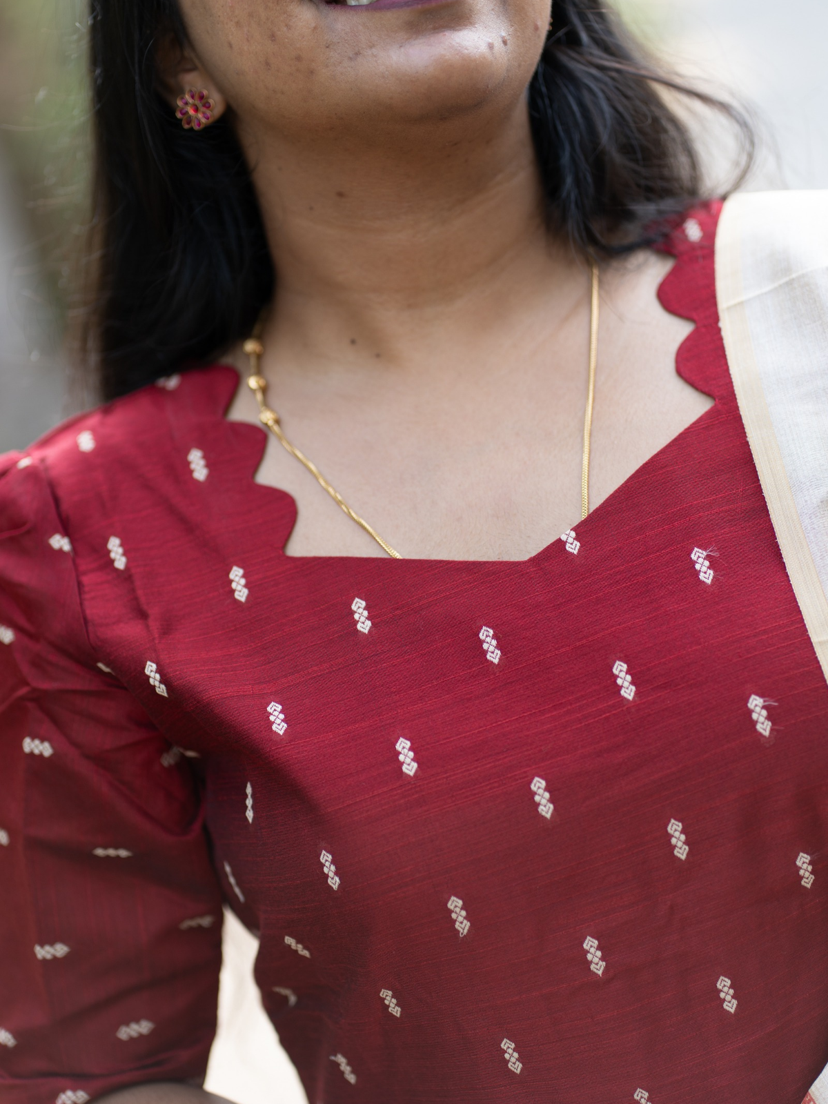 AC215 Dark Maroon Raw Silk Set