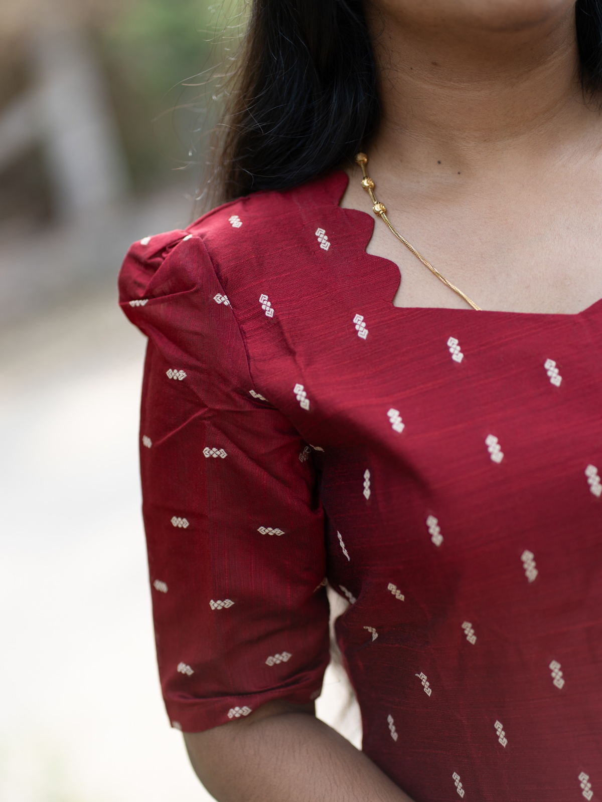 AC215 Dark Maroon Raw Silk Set