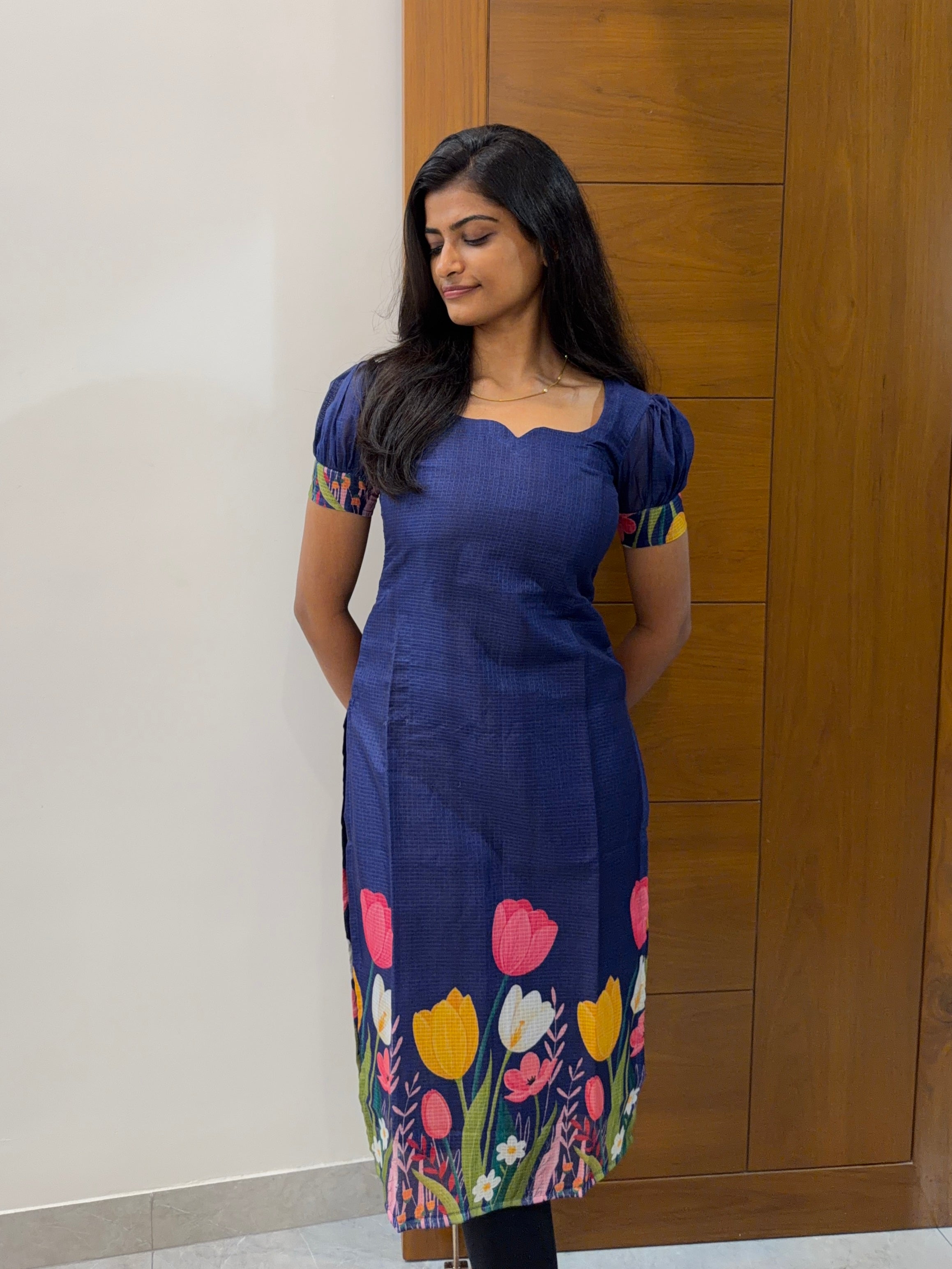AC244 Navy Blue Kota Doriya Kurti