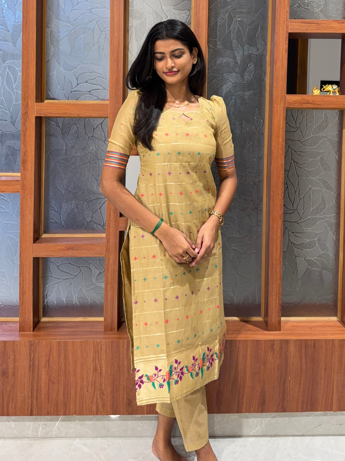 AC247 Jamdani Cotton Kurti set