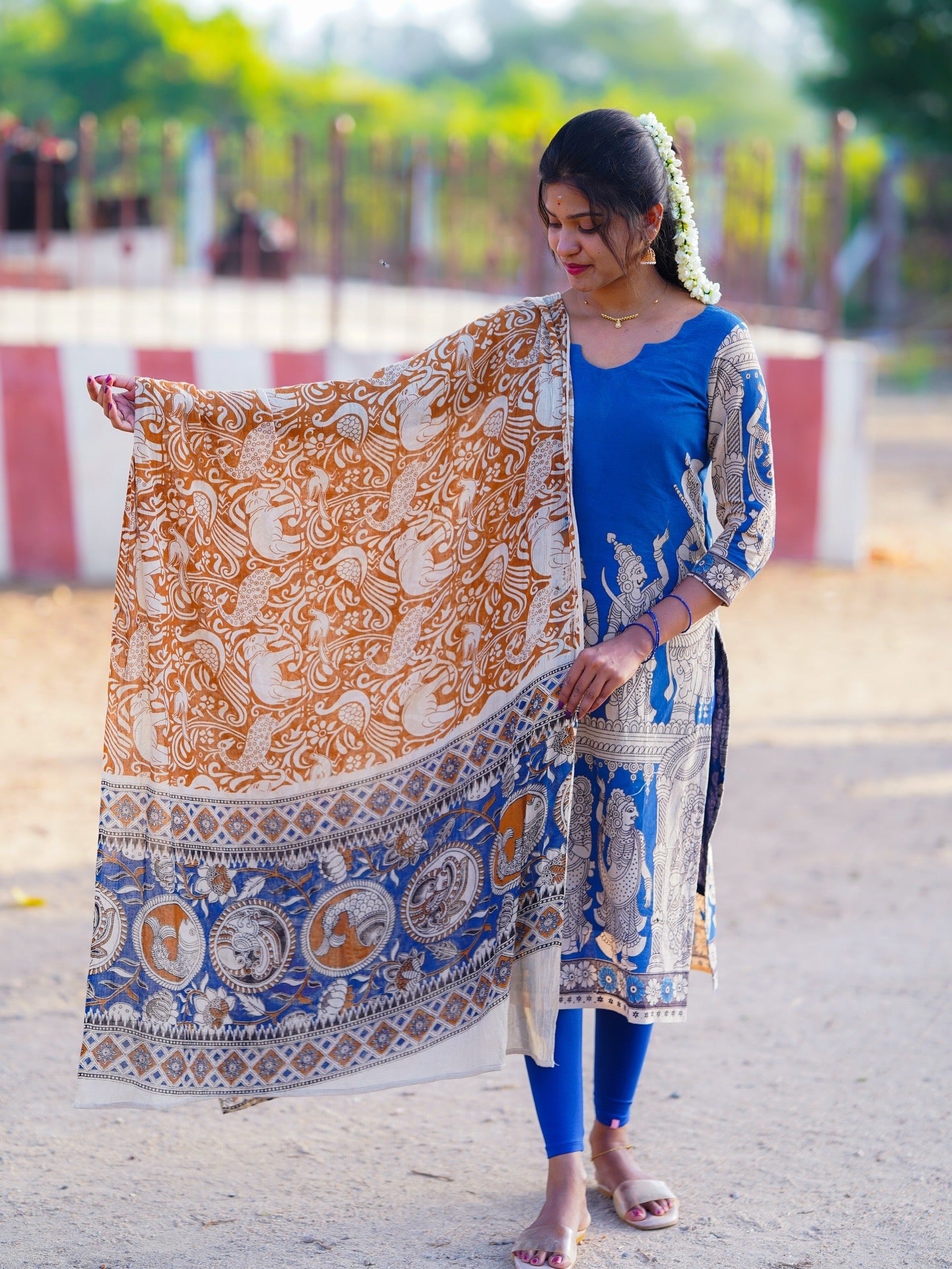 AC230 Kalamkari kurti dupatta set