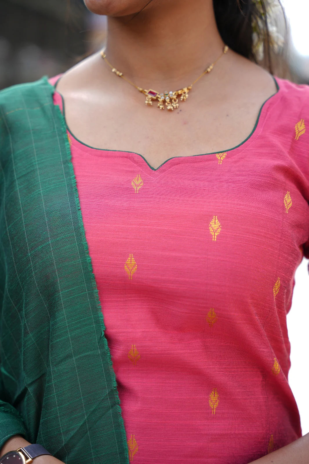 AC179 Peach Raw Silk Suit