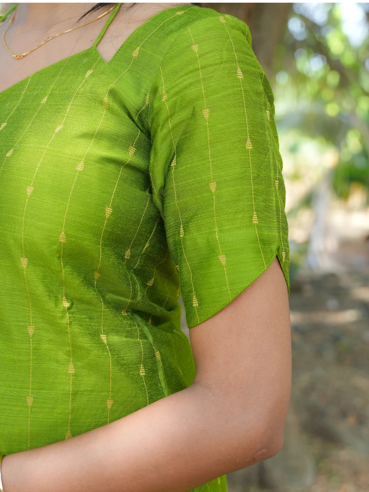 AC195 Raw Silk Kurti set with Kalamkari Silk Dupatta