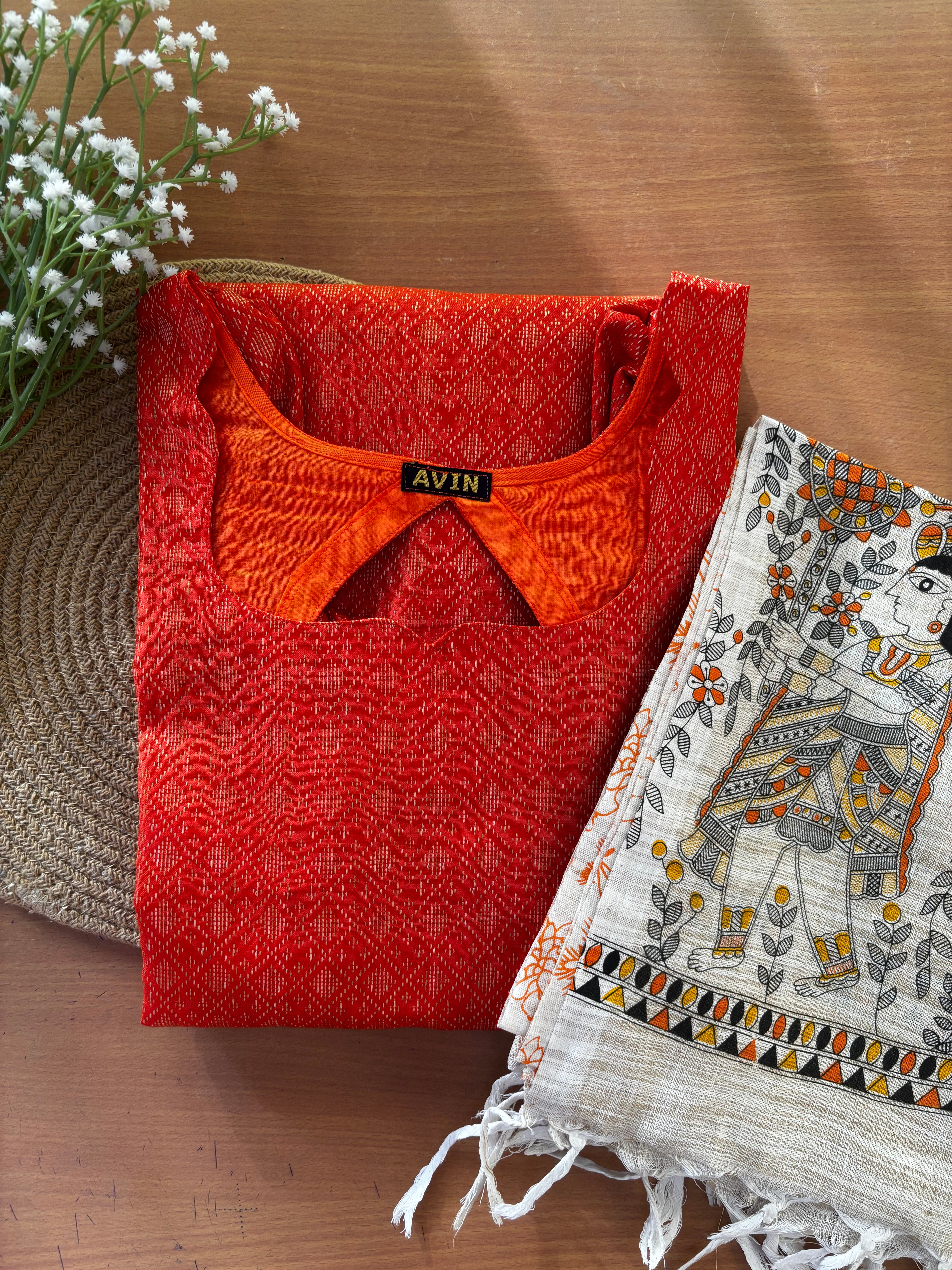 AC200 Katan silk kurti dupatta set