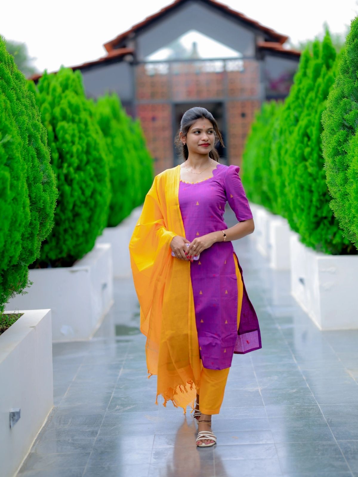 AC208 HANDLOOM COTTON KURTI SET