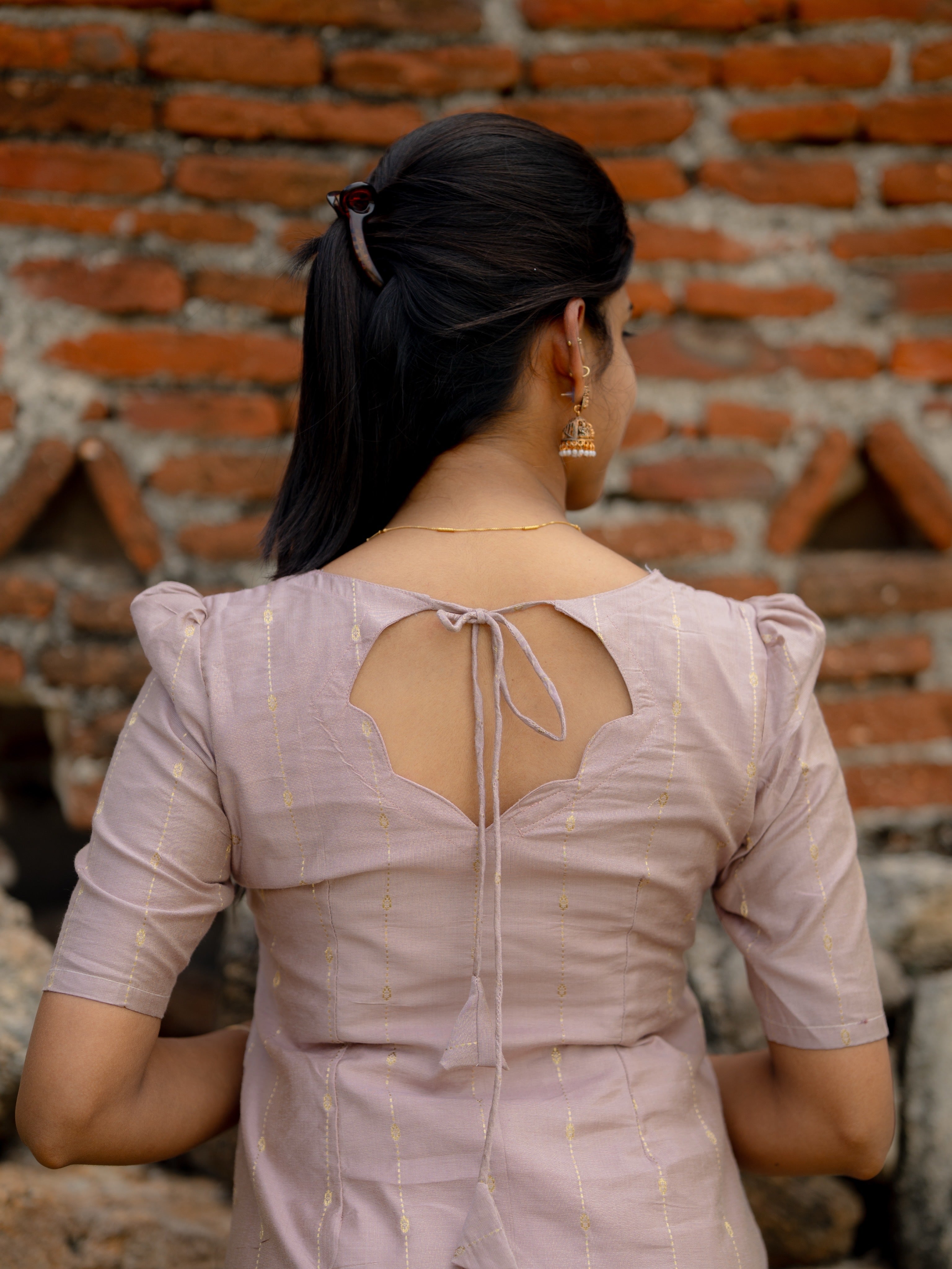 AC239 Dusty Lavender Butter Silk Kurti set