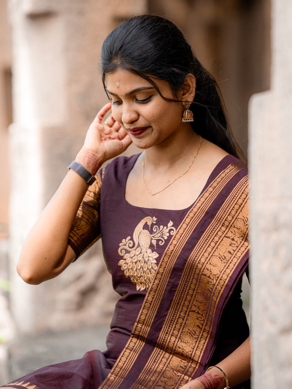 DS06 Kanchi Cotton Embroidery Kurti Dupatta Set