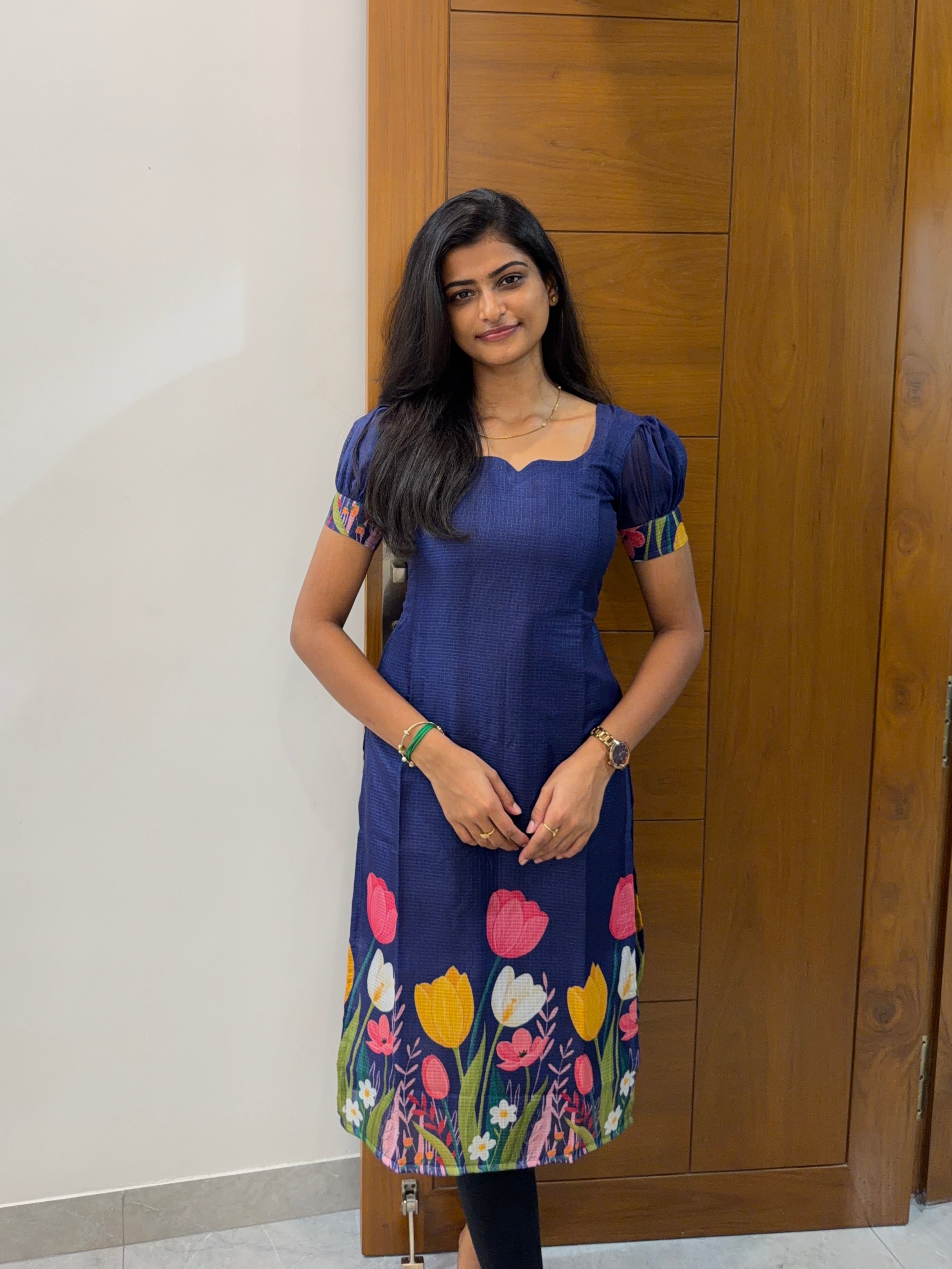 AC244 Navy Blue Kota Doriya Kurti