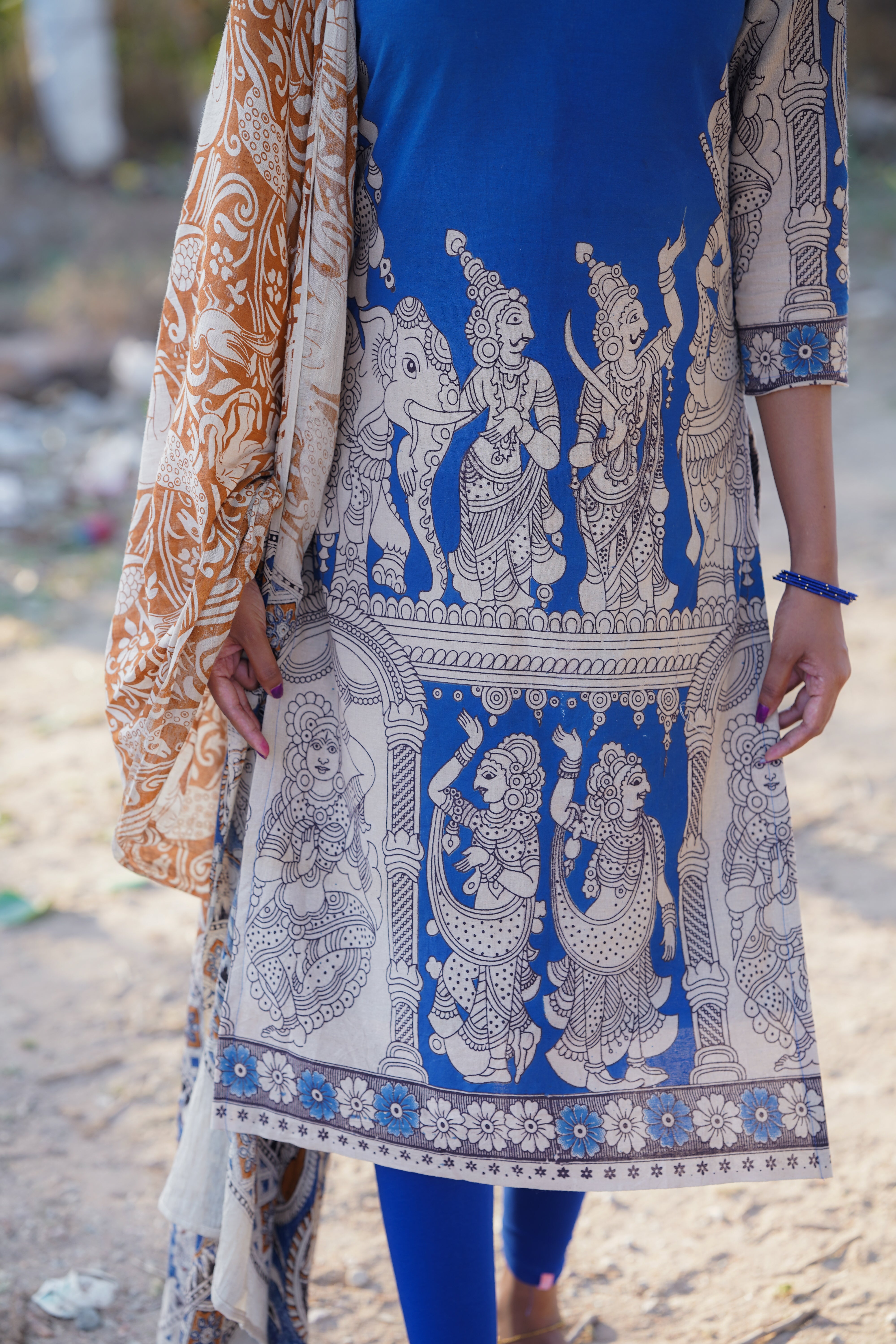 AC230 Kalamkari kurti dupatta set