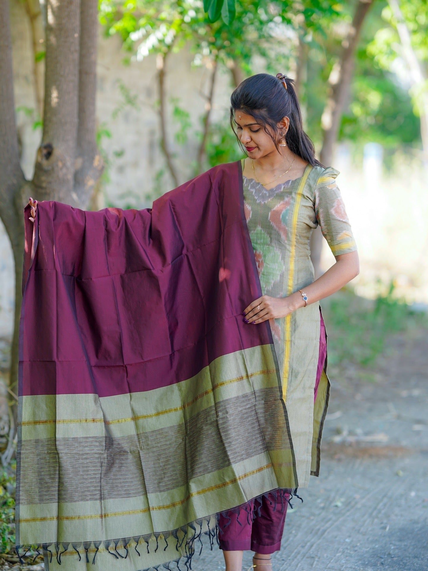 AC228 Pochampally Ikkat Sico Set