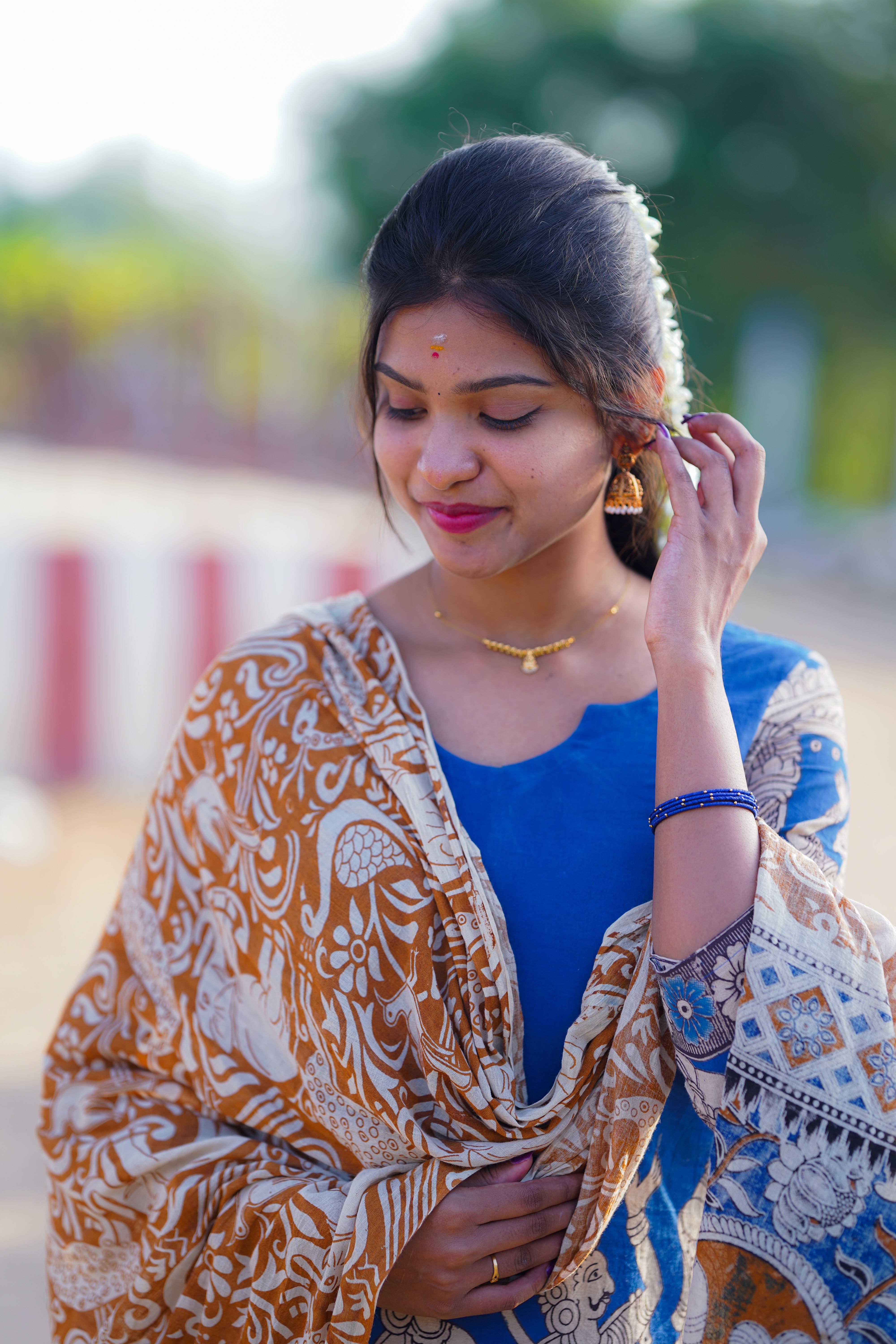 AC230 Kalamkari kurti dupatta set
