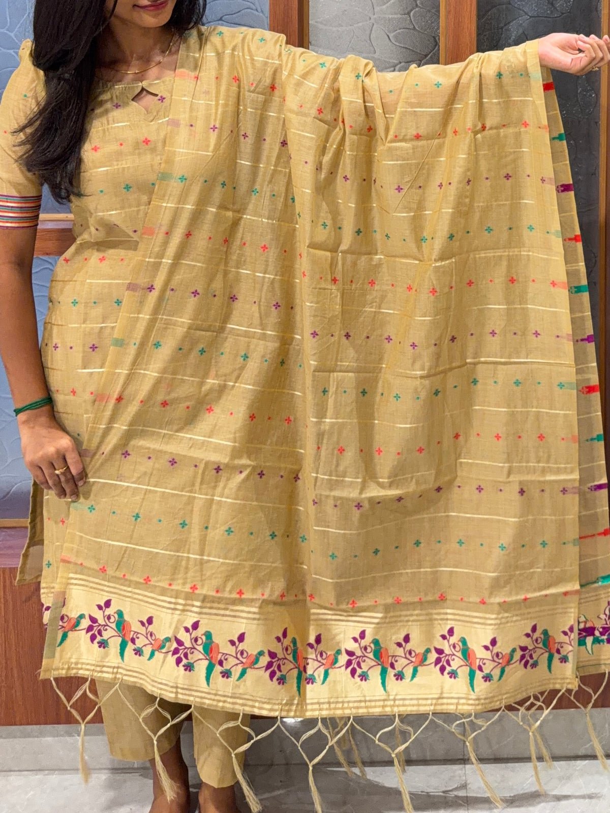 AC247 Jamdani Cotton Kurti set
