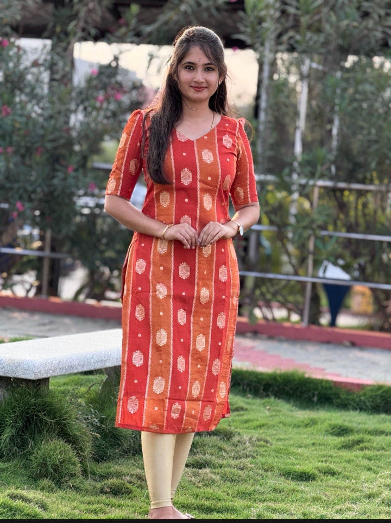 AC176 Dola Jacquard Kurti