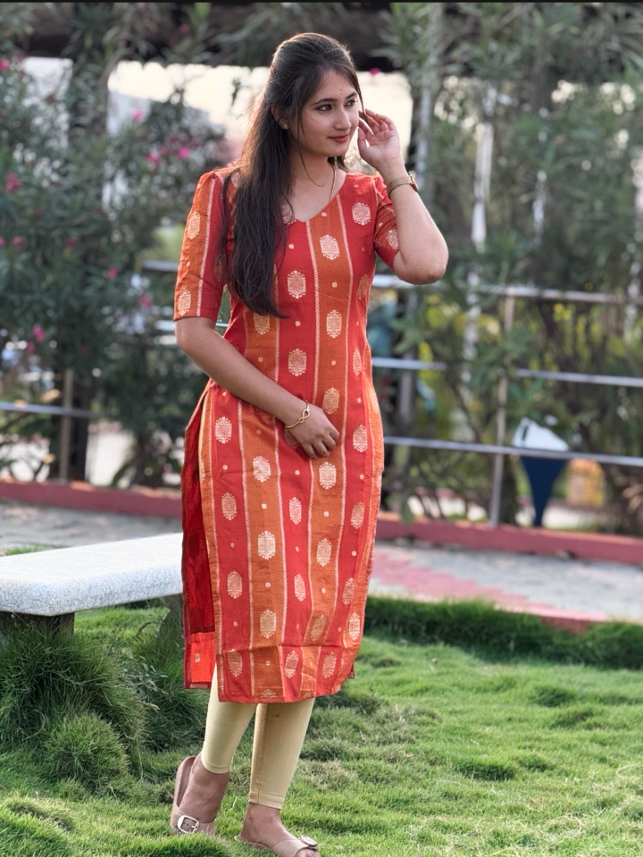 AC176 Dola Jacquard Kurti