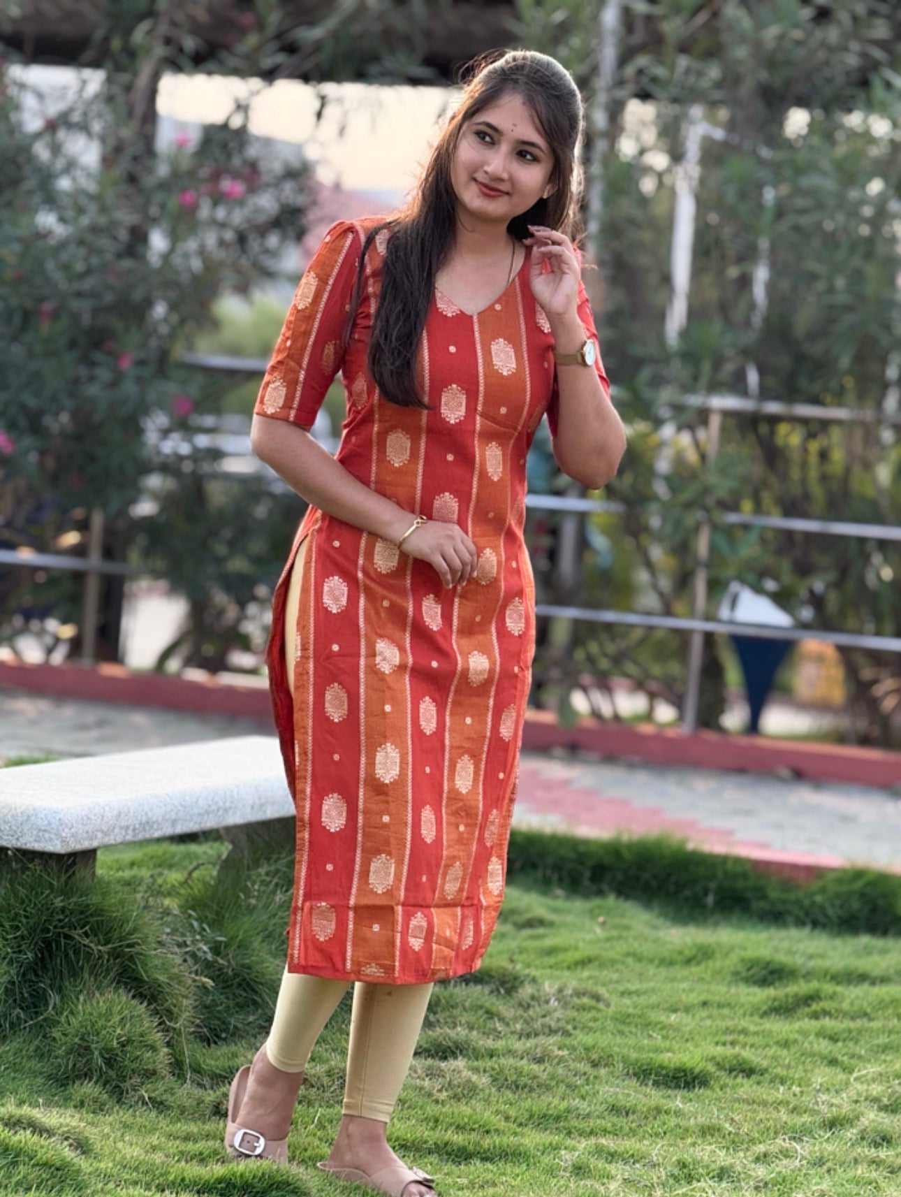 AC176 Dola Jacquard Kurti