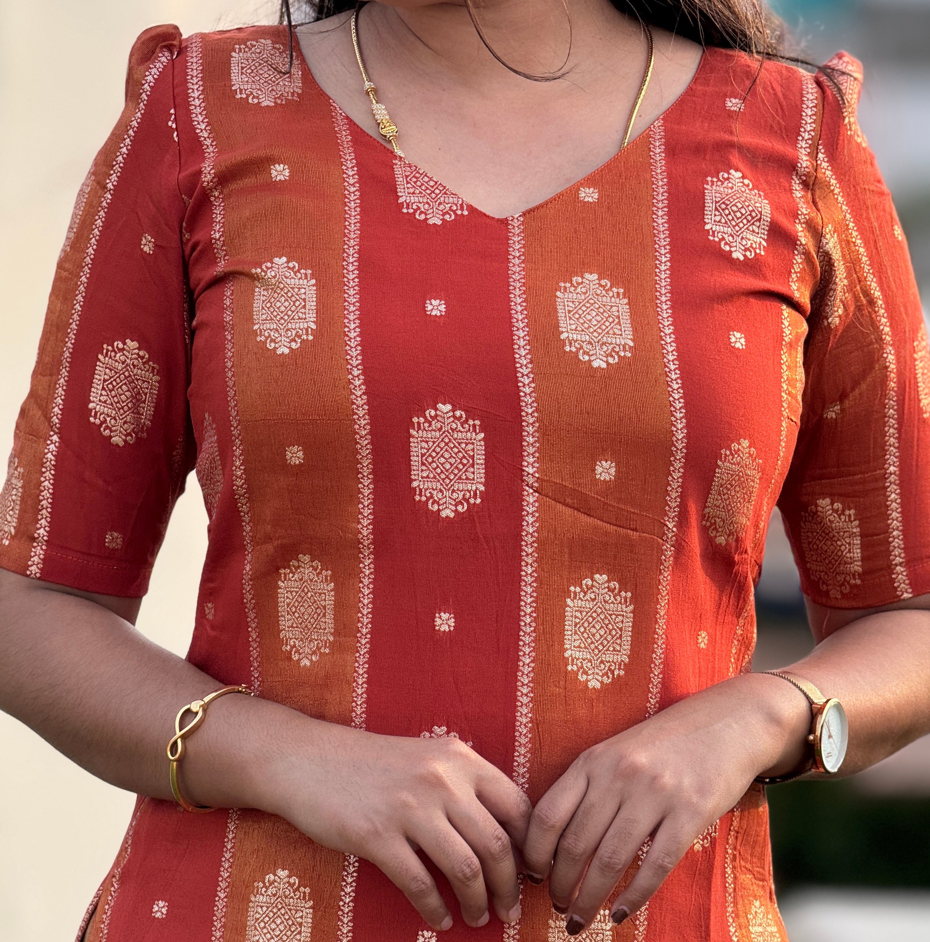 AC176 Dola Jacquard Kurti