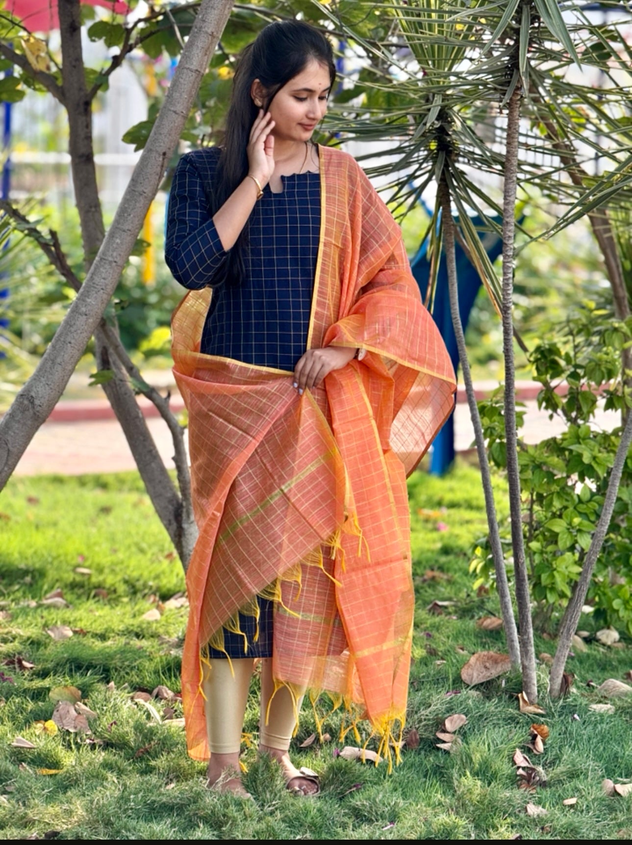 AC180 Raw Silk Kurti Dupatta Set