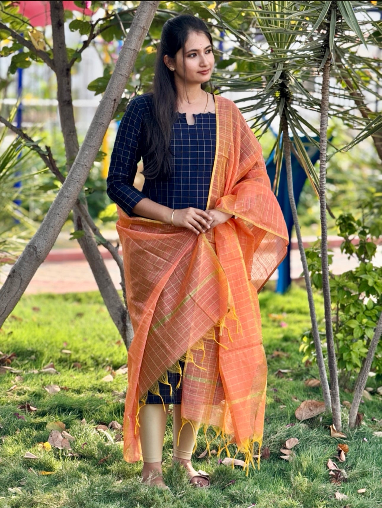AC180 Raw Silk Kurti Dupatta Set
