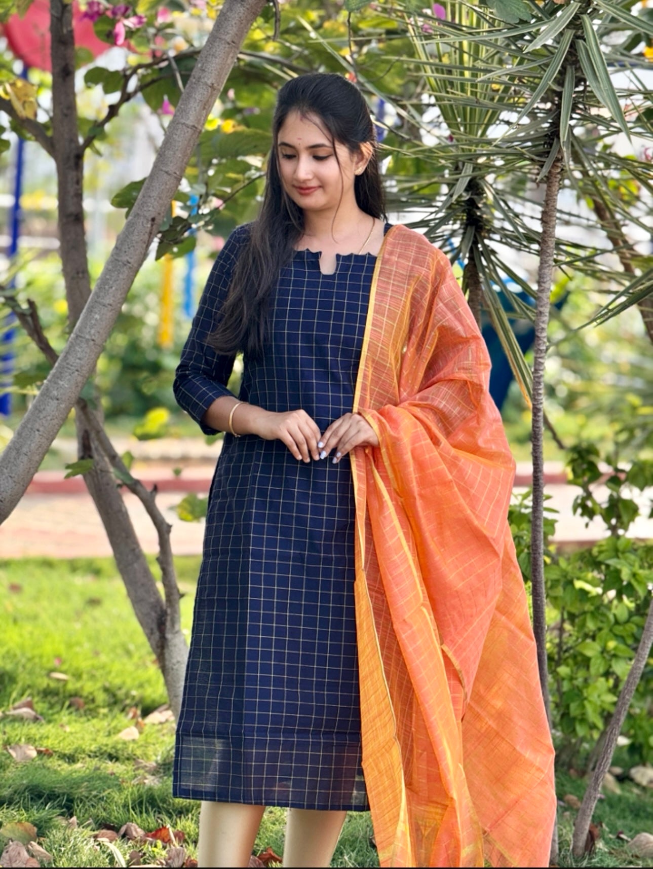 AC180 Raw Silk Kurti Dupatta Set