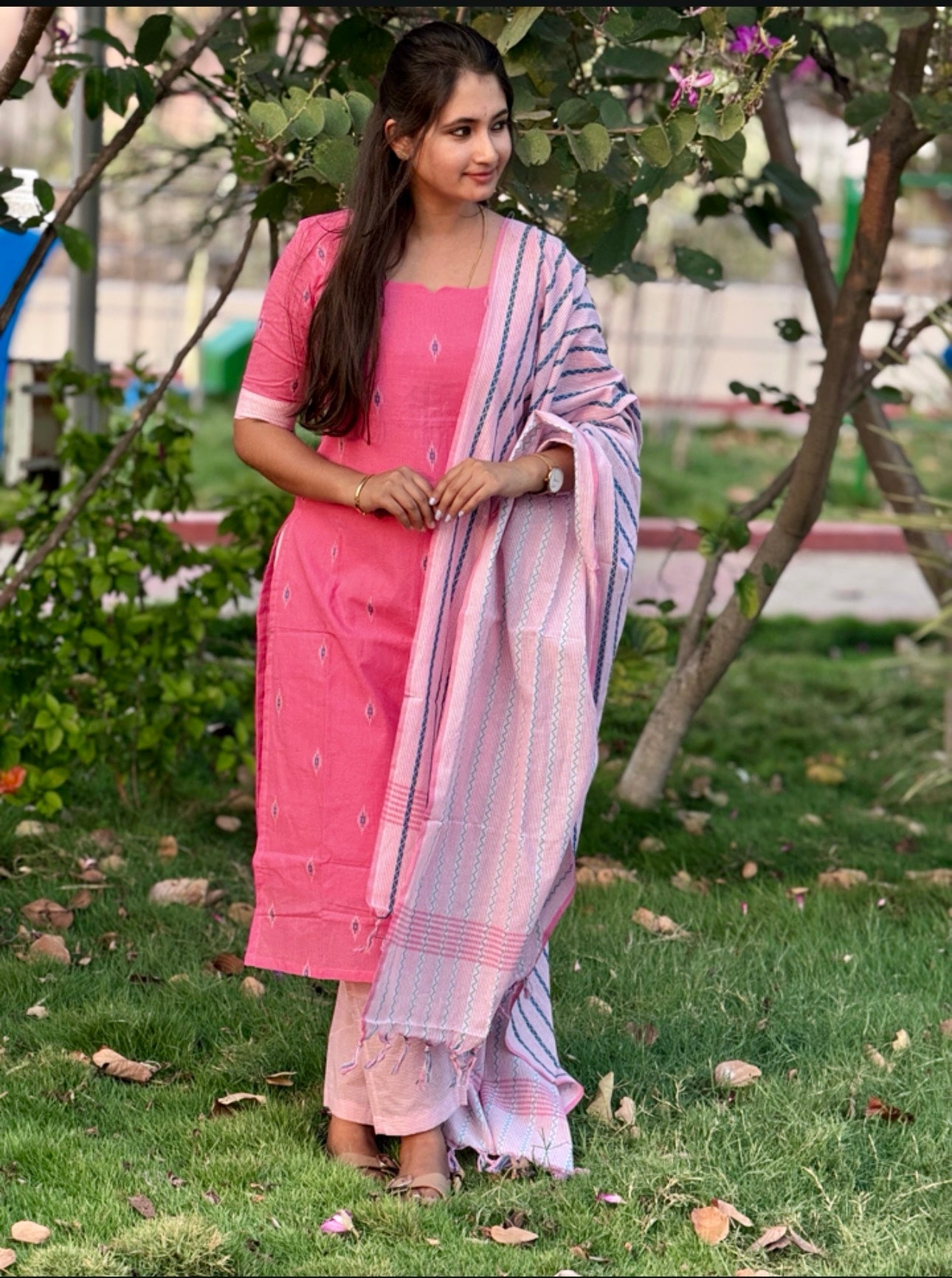 AC188 Handloom Cotton Kurti Set