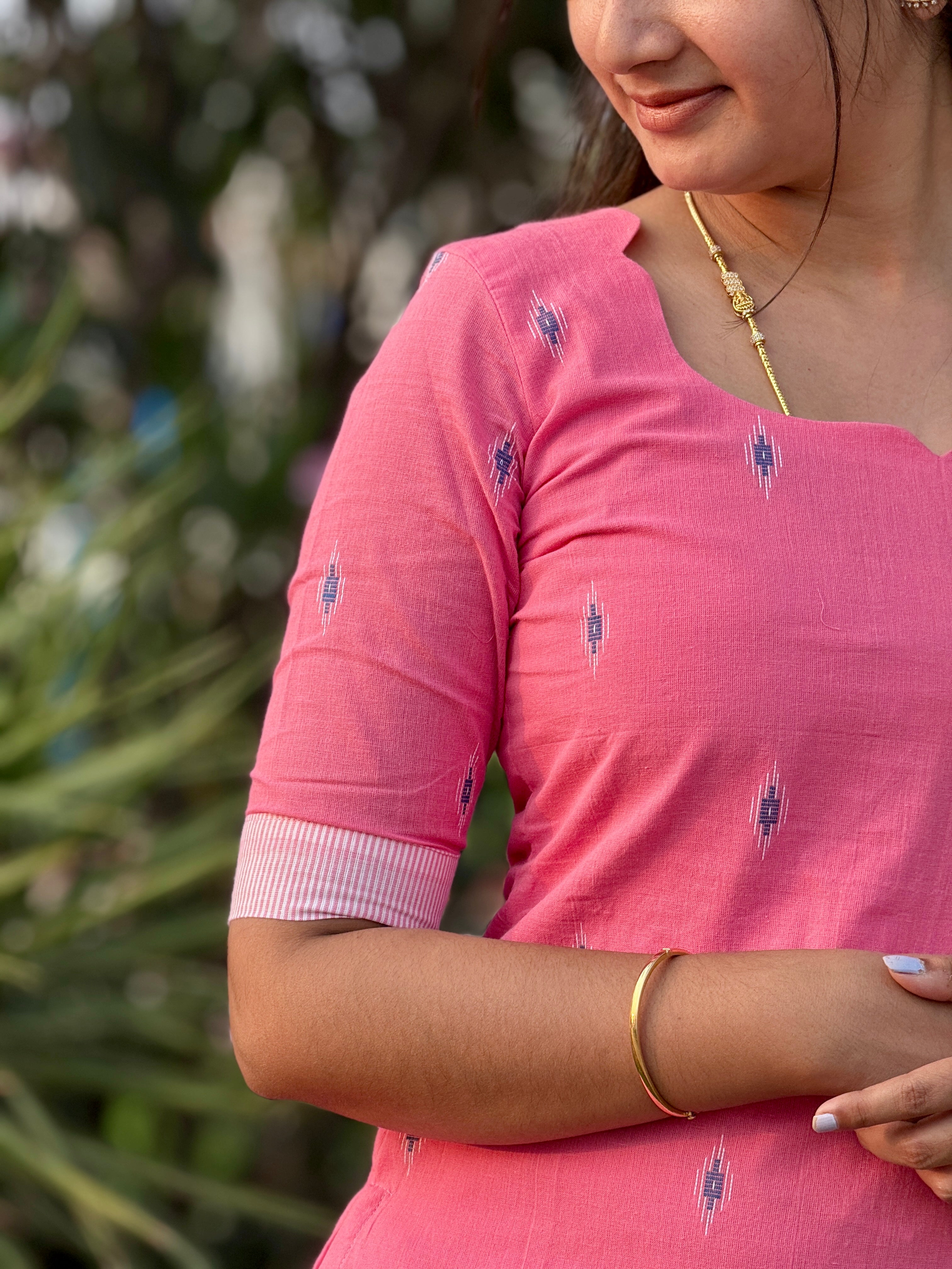 AC188 Handloom Cotton Kurti Set