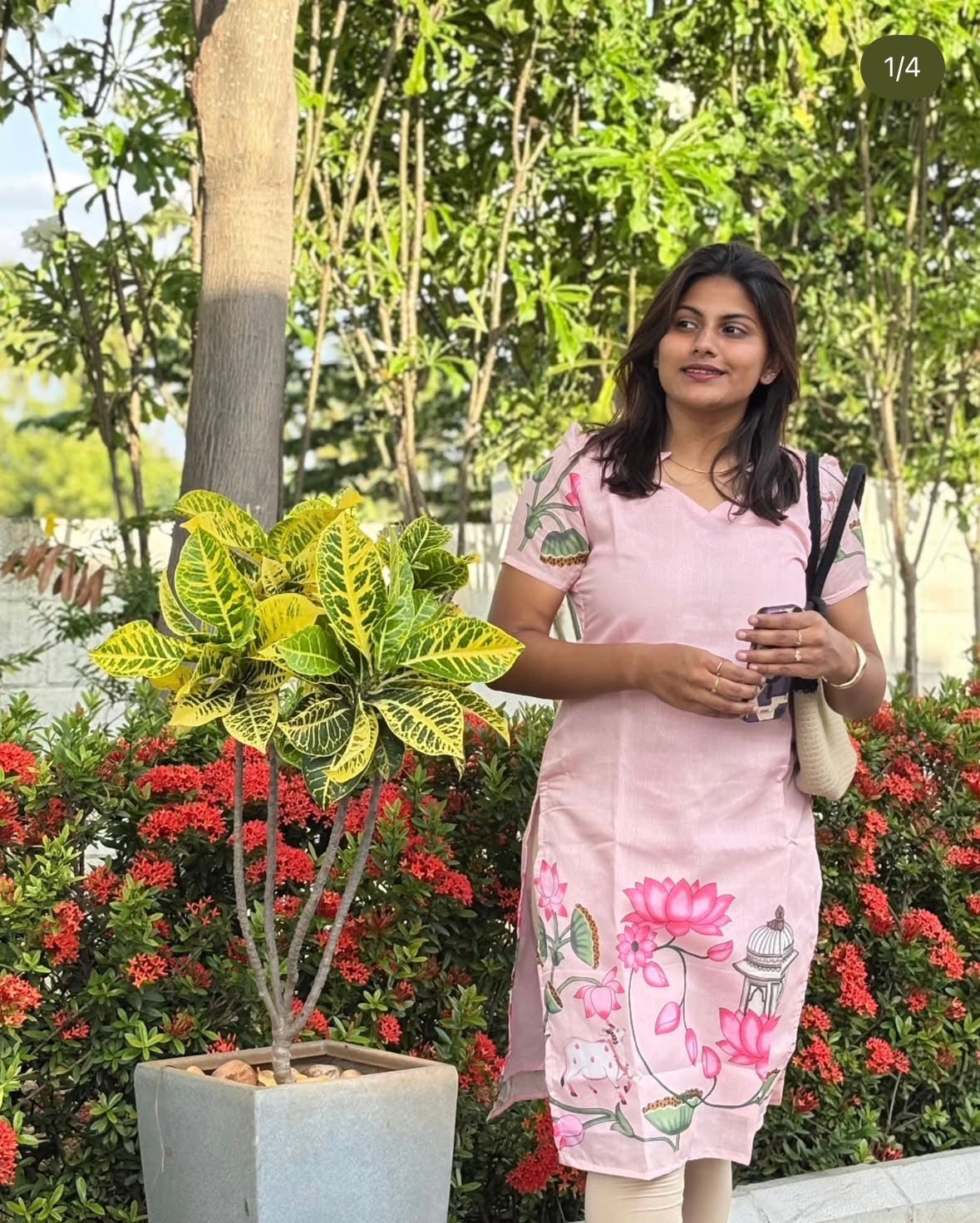 AC127 Chanderi Pichwai Kurti