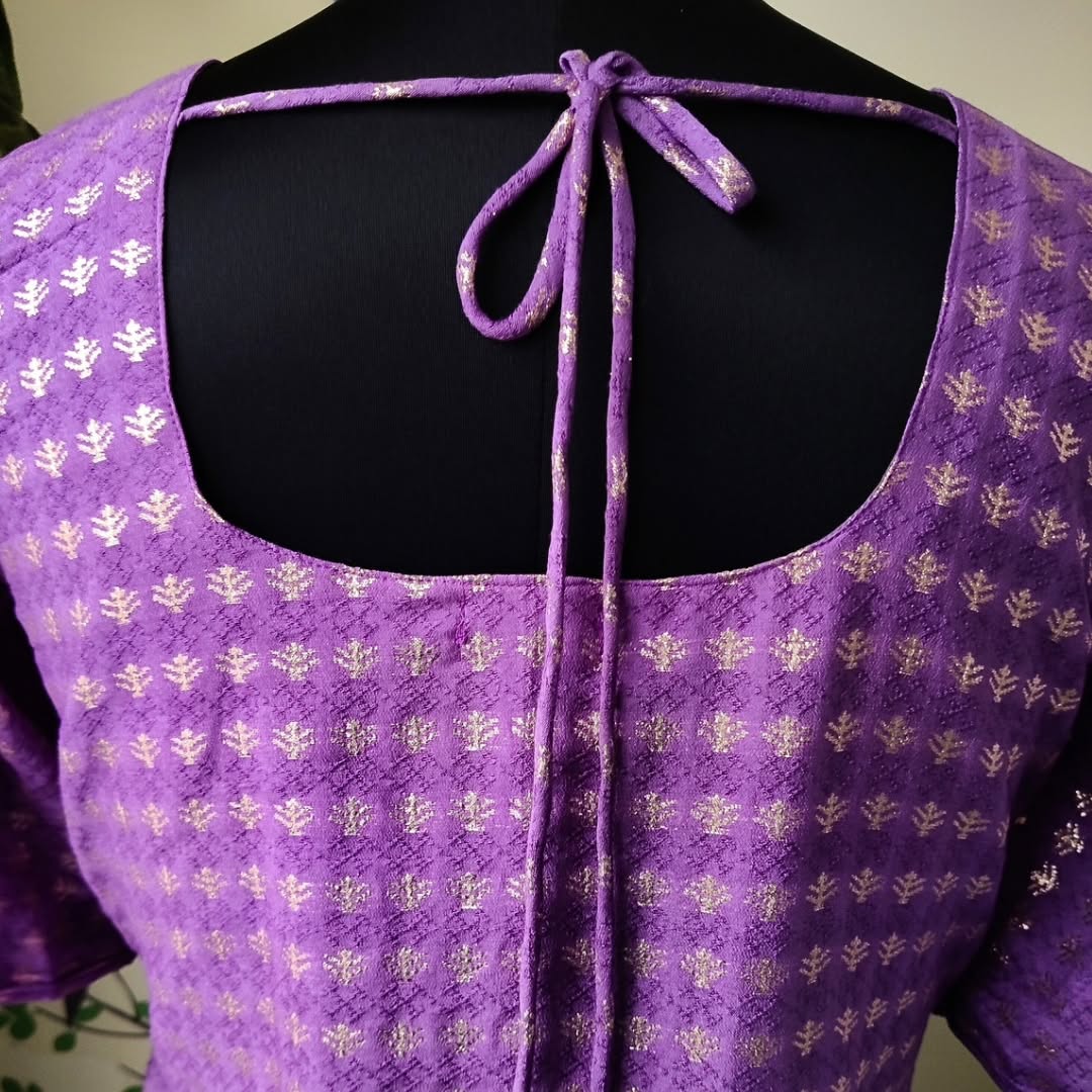 AC069 Lavender Chanderi Silk Kurti
