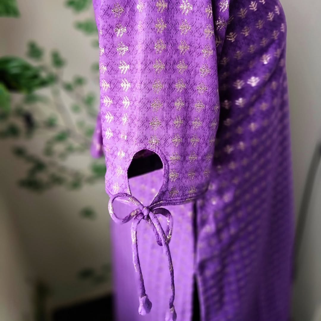 AC069 Lavender Chanderi Silk Kurti
