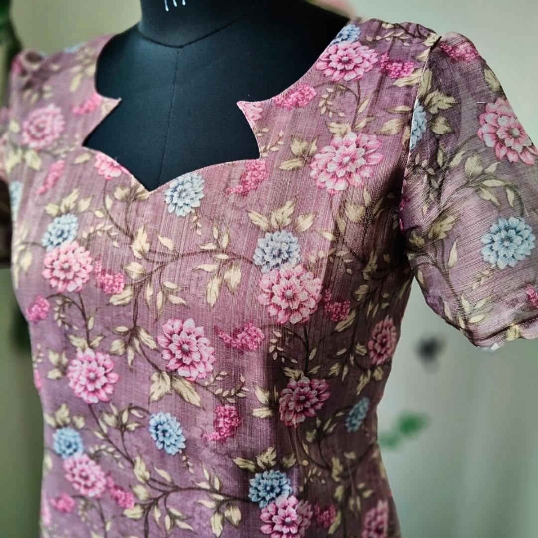 AC076 Golden Tissue Silk Kurti