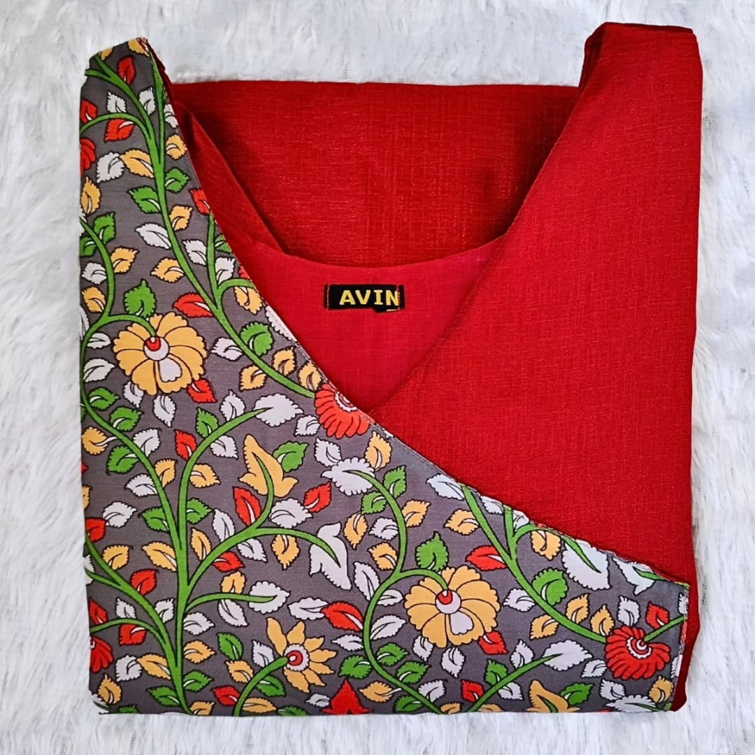 AC083 Raw Silk Muslin Patch Kurti