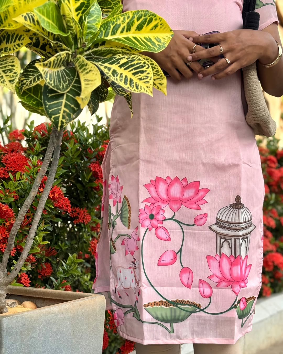 AC127 Chanderi Pichwai Kurti