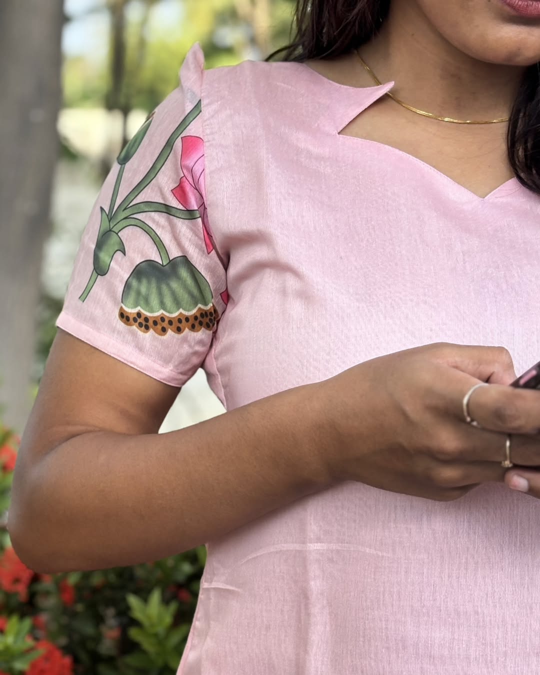 AC127 Chanderi Pichwai Kurti