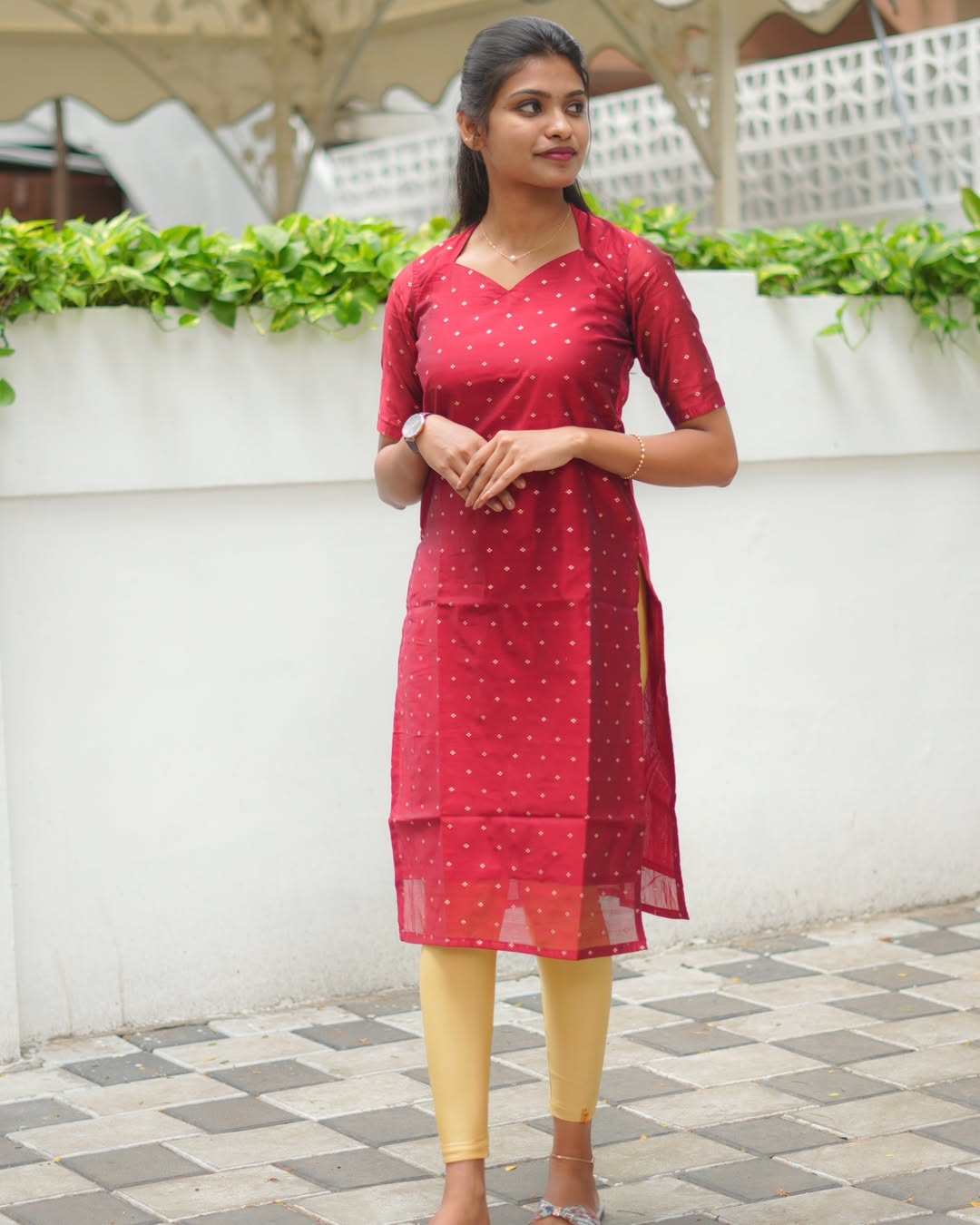 AC132 Chanderi Silk Kurti