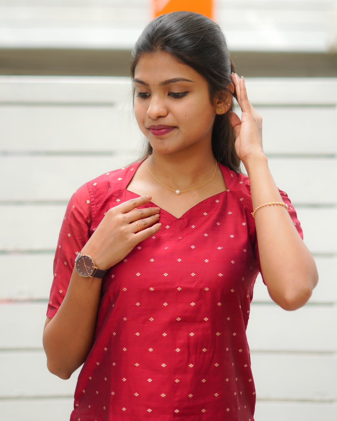 AC132 Chanderi Silk Kurti