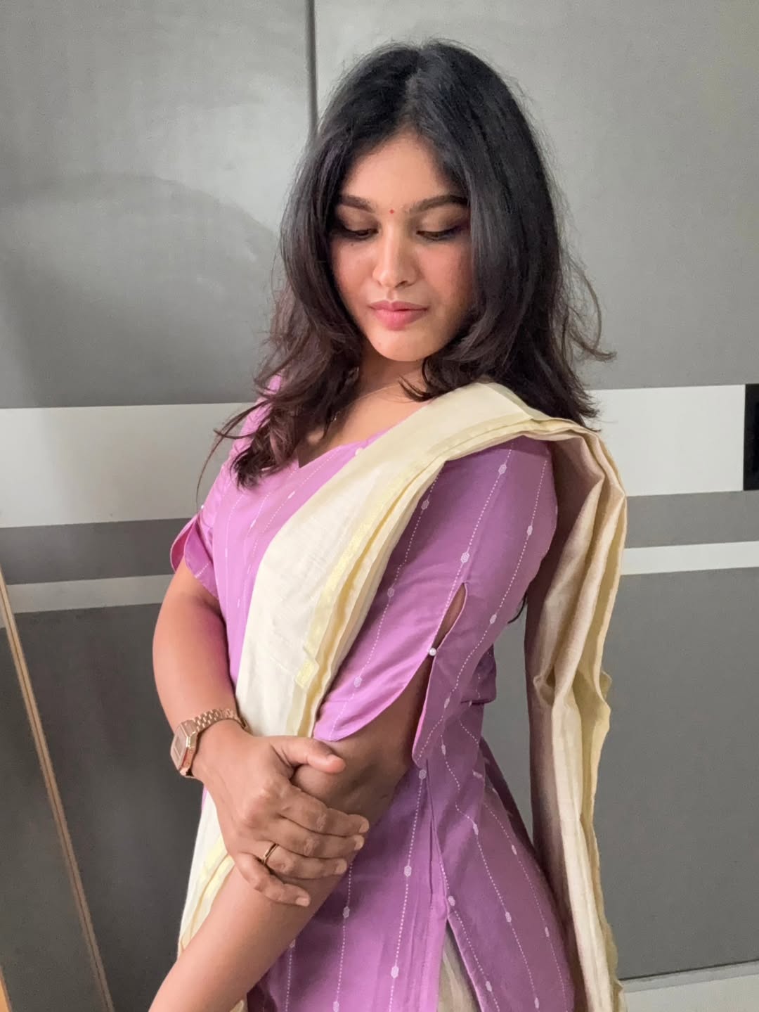 AC184 Lavender Butter Silk Suit