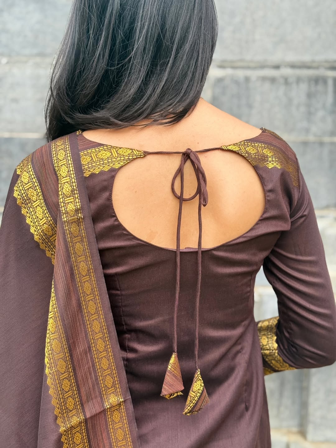 AC145 Soft Raw Silk Kurti Dupatta Set
