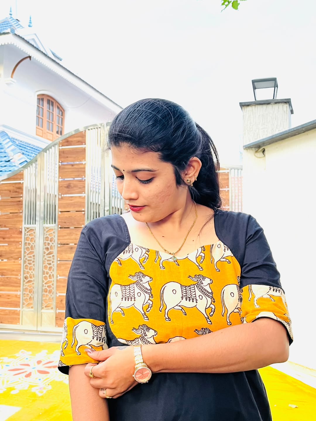 AC149 Plain Raw Silk with Kalamkari Dupatta Set