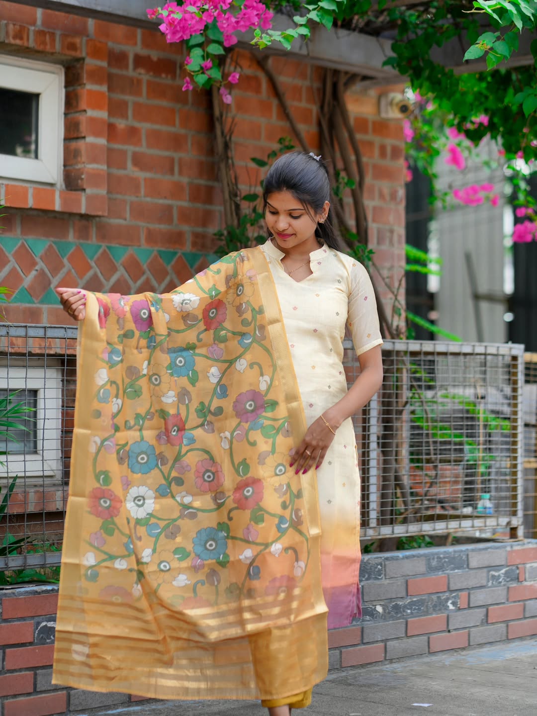 AC159 Beige Tussar Silk Suit
